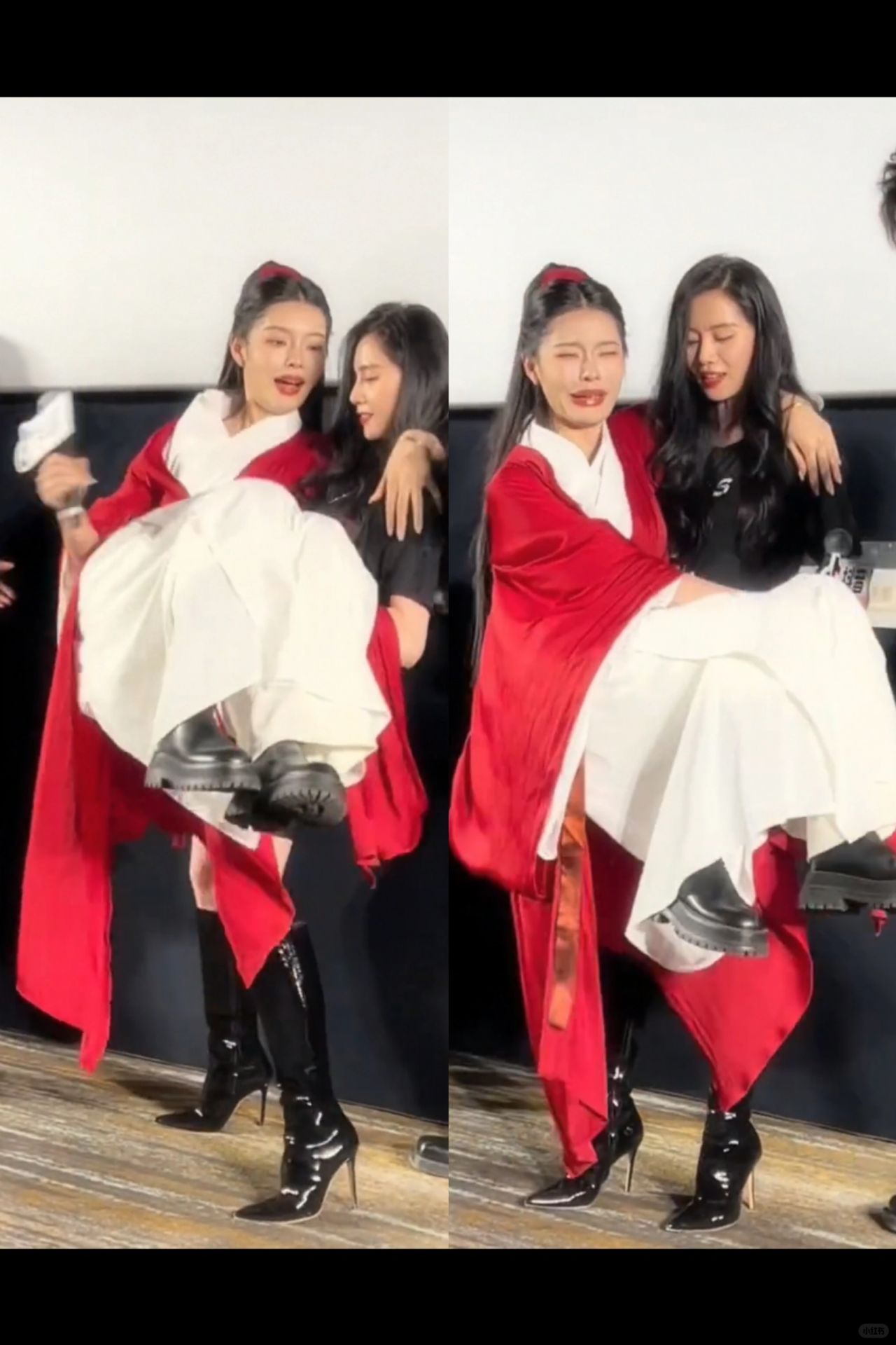 高跟鞋公主抱，刘诗诗这臂力