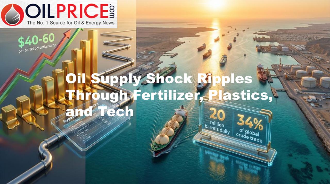 石油供应冲击怎么波及化肥、塑料与科技产业？

石油市场史上最严重的供应冲击正蔓延