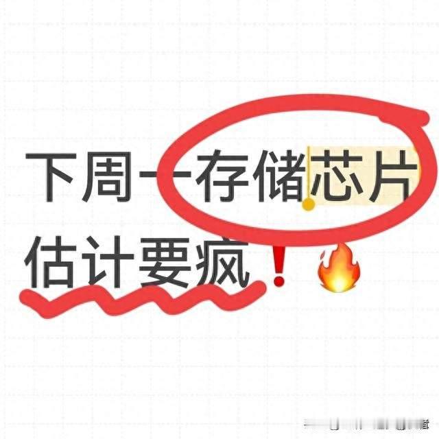 下周一存储芯片估计要疯！