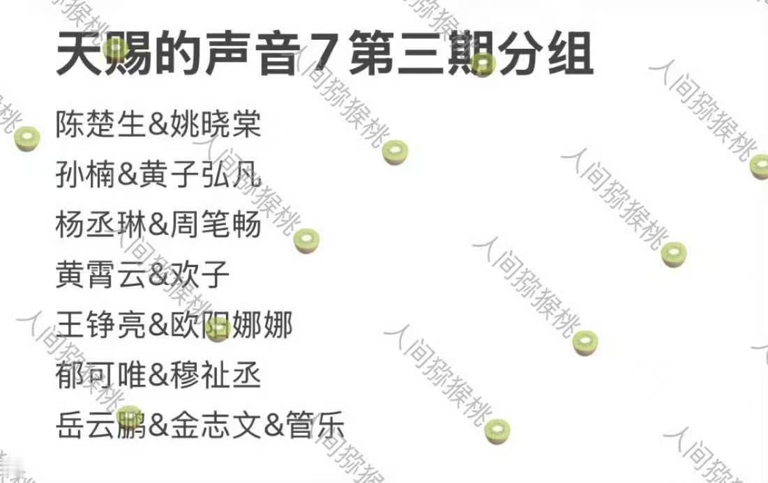 网传天赐的声音分组名单网传天赐的声音穆祉丞郁可唯一组 啊 这 