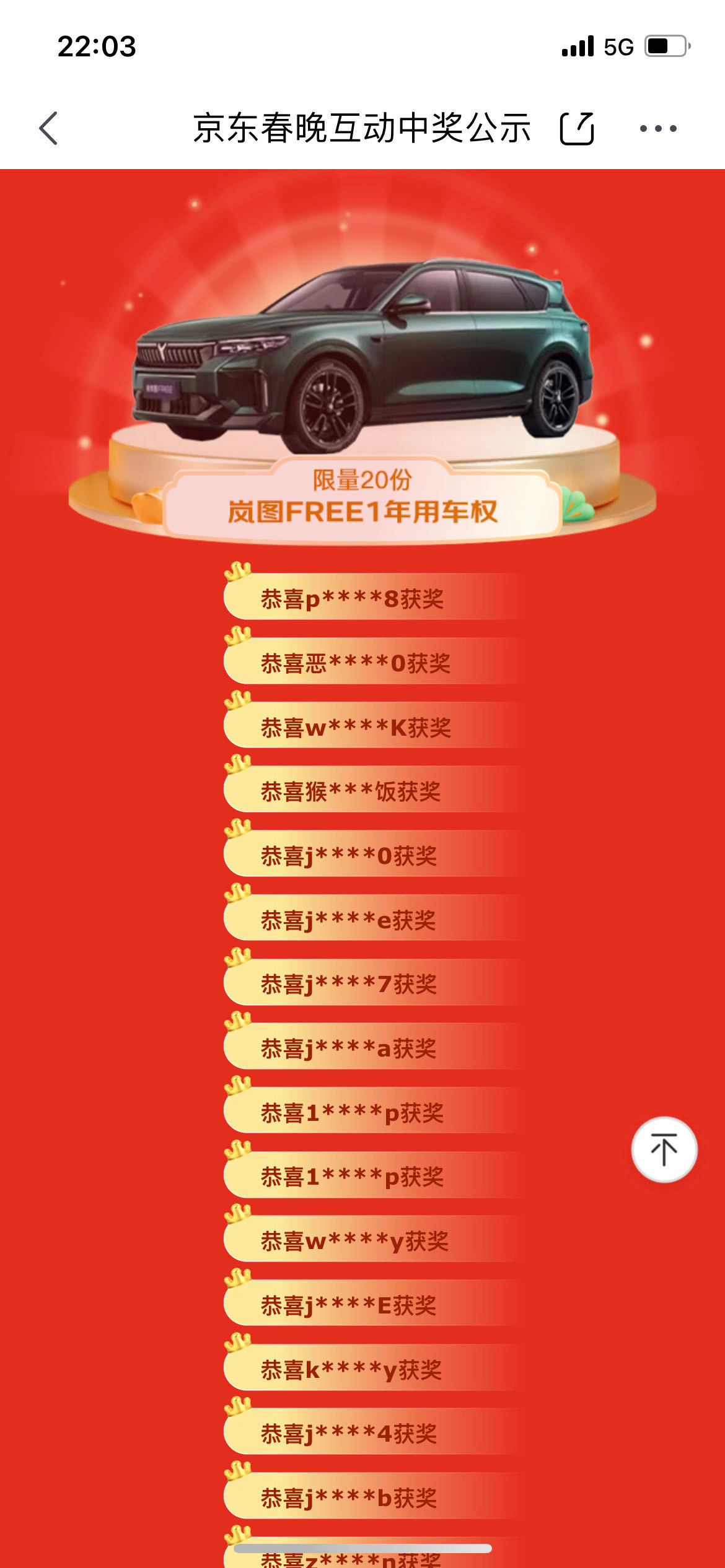 #春晚幸运儿在京东抽中汽车#恭喜来自广州的谭女士在京东抽中汽车大奖！！！恭喜这个