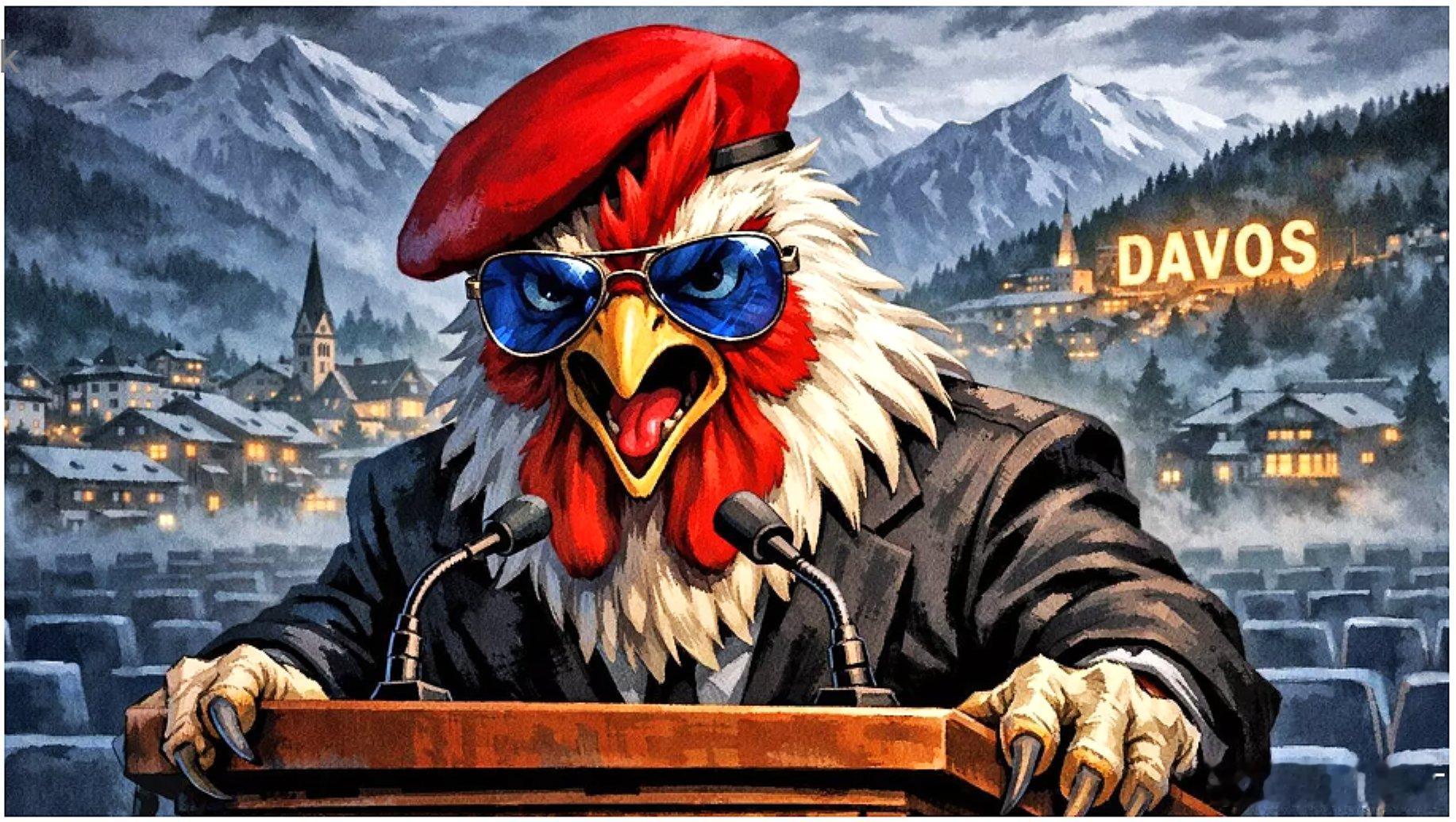 马克龙的“壮志凌云”墨镜在网络上爆红马克龙在达沃斯发表讲话，批评特朗普在格陵兰岛