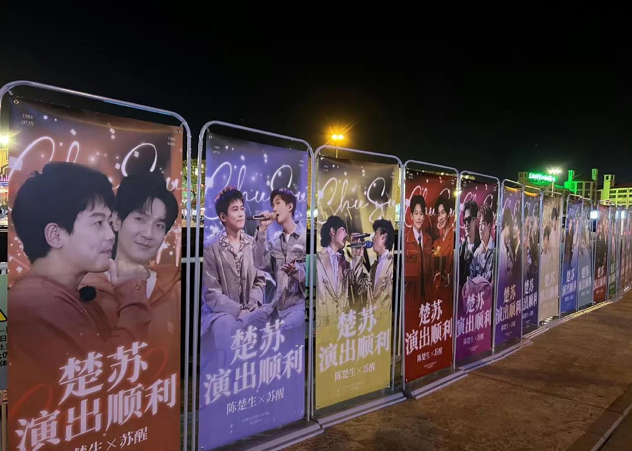 再就业团的粉丝们太给力了，
太湖湾音乐节打出了“楚苏”的大旗，烟花映衬，太美了，