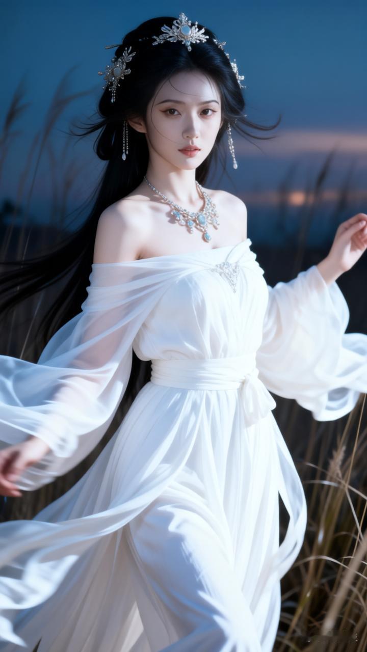 梦幻古风少女，白衣飘飘，仙气缭绕