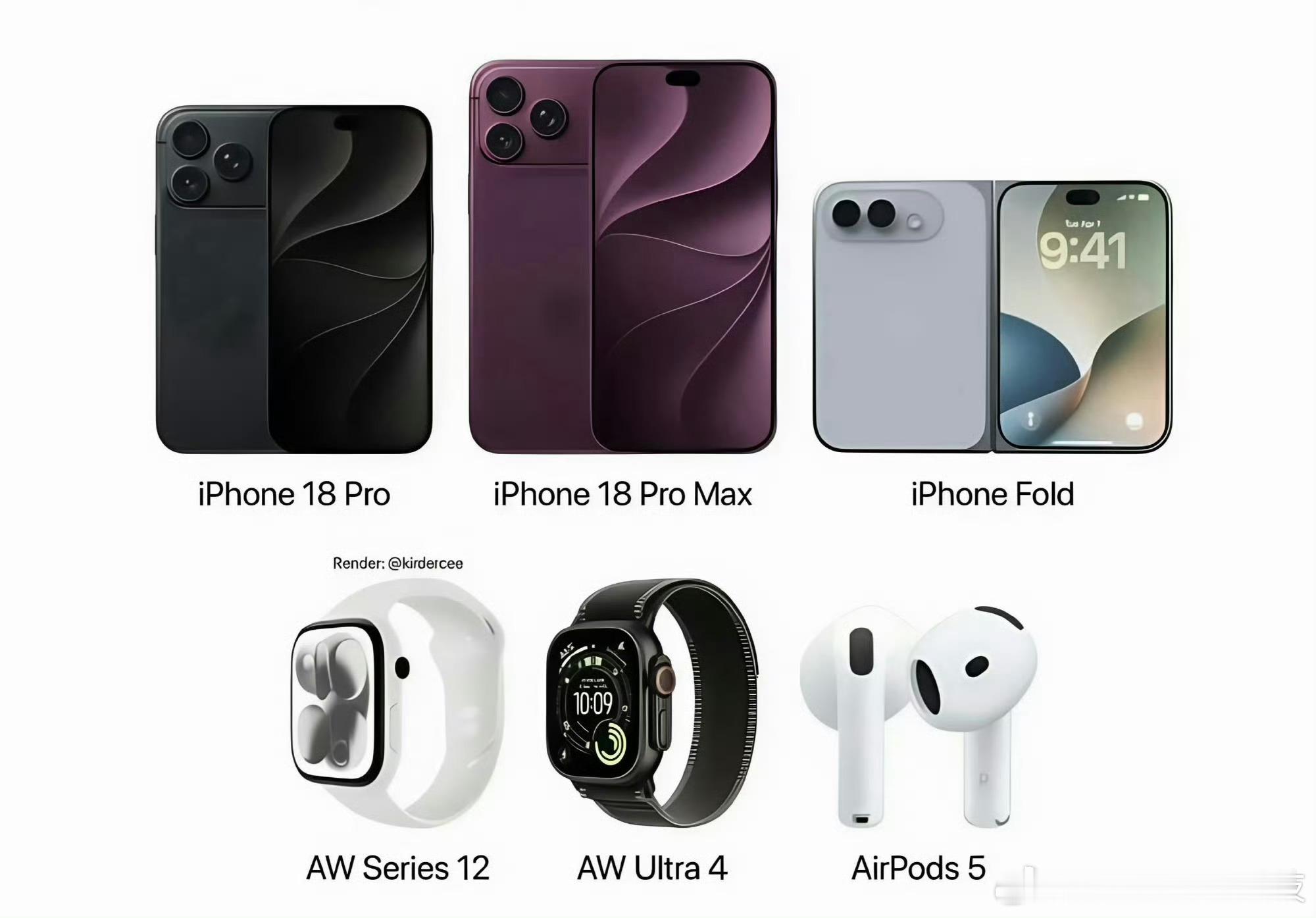 苹果将迎最大规模产品发布潮网传新品全家福曝光：iPhone18 Pro系列、首款