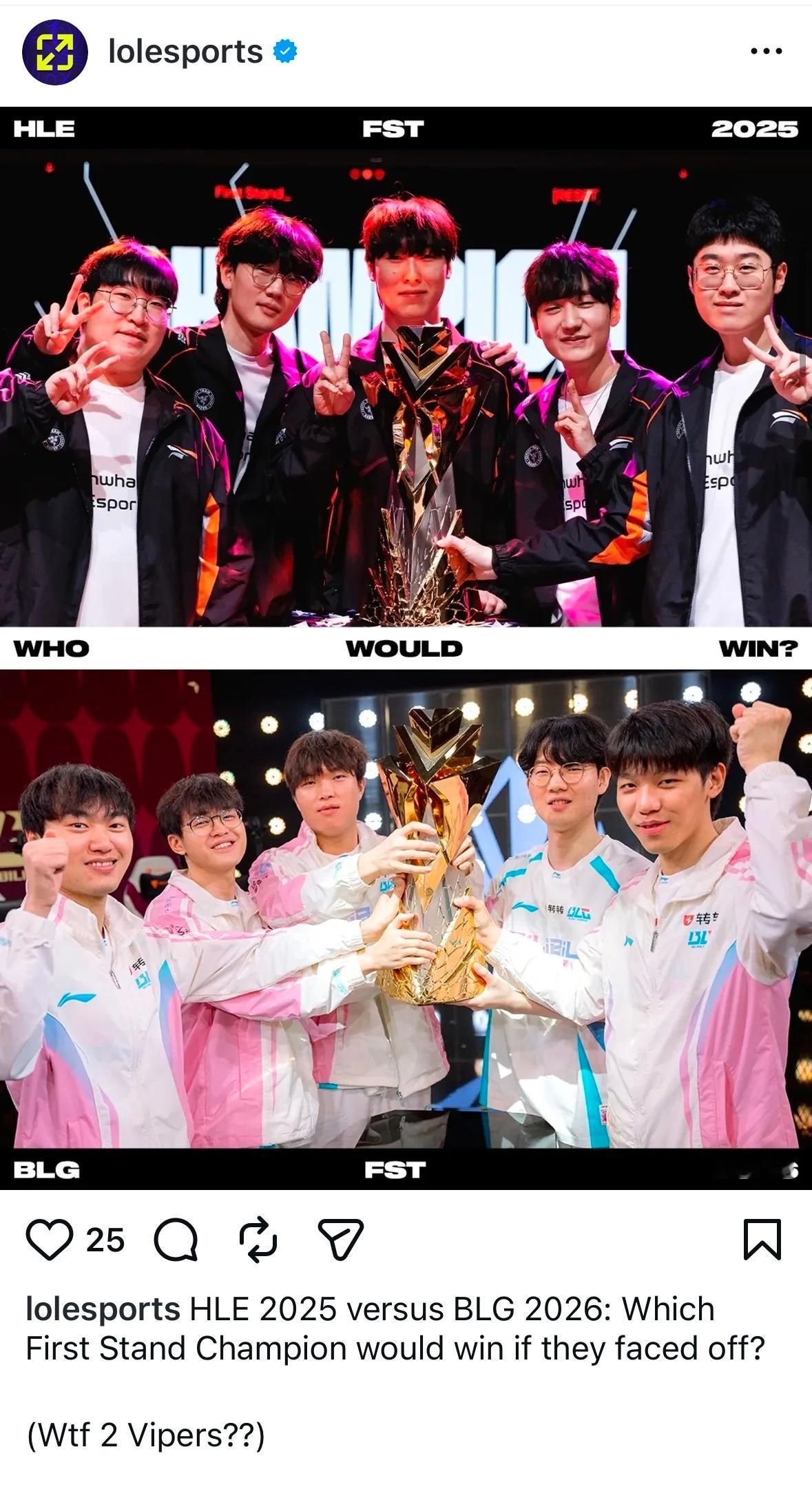 lol官方ig更新【2025 HLE vs 2026 BLG：如果两届First