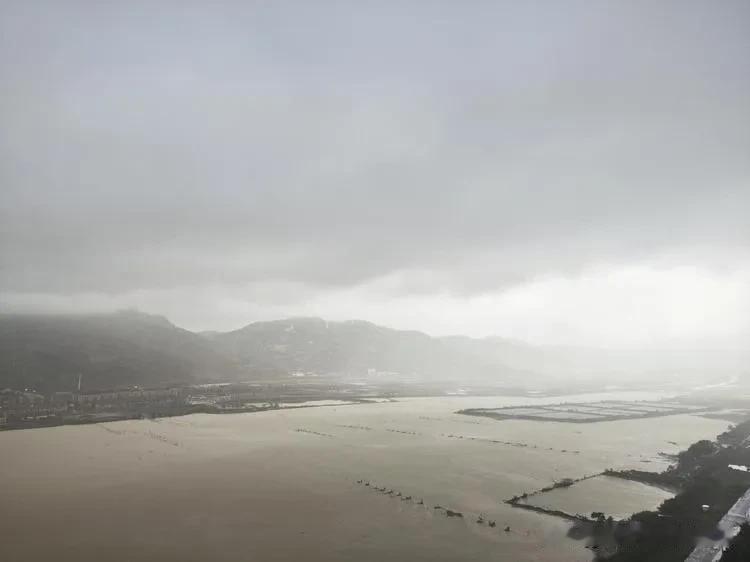 天气预报说早上7点51分雨会停，
但来的居然是暴雨。
完全没有料到今天漳州港居然