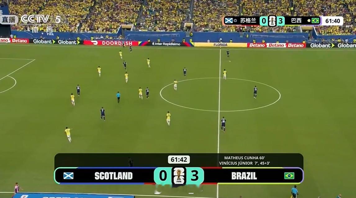 3-0，巴西太猛了 