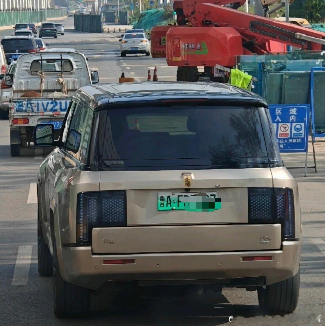 网上看到的，济南也已经有人提了仰望U8L了，而且还是选择的黄金车标。实车气场很足