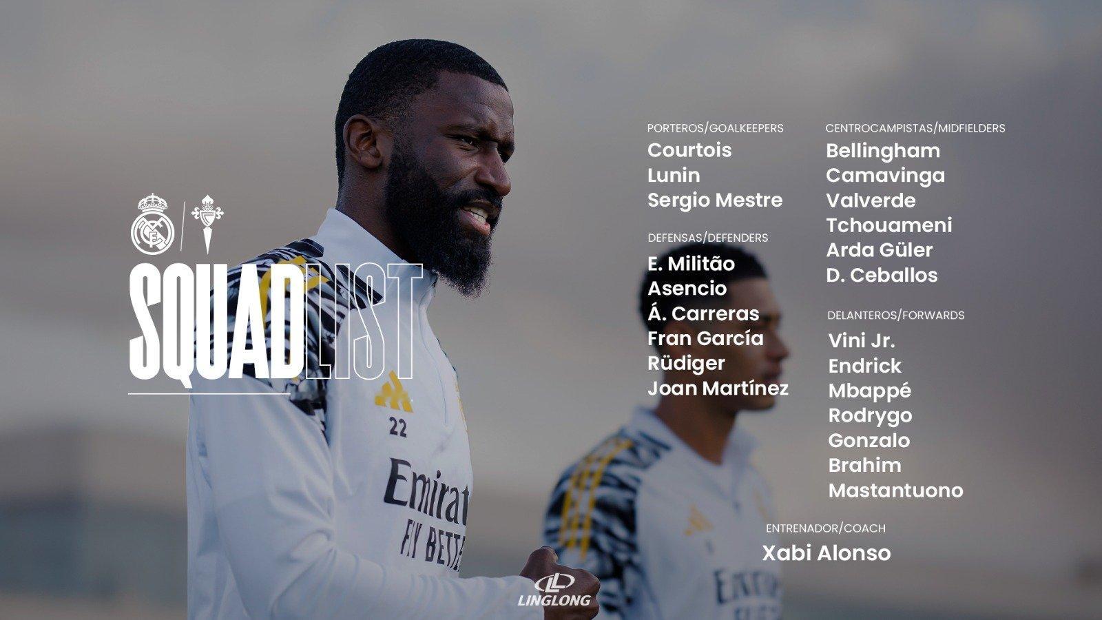 西甲第15轮，皇马vs塞尔塔的大名单出炉！✅ 霍安·马丁内斯入选。❌ 赫伊森、阿