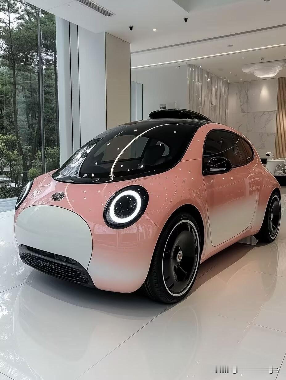 未来感十足的粉色小车，惊艳亮相！🚗✨