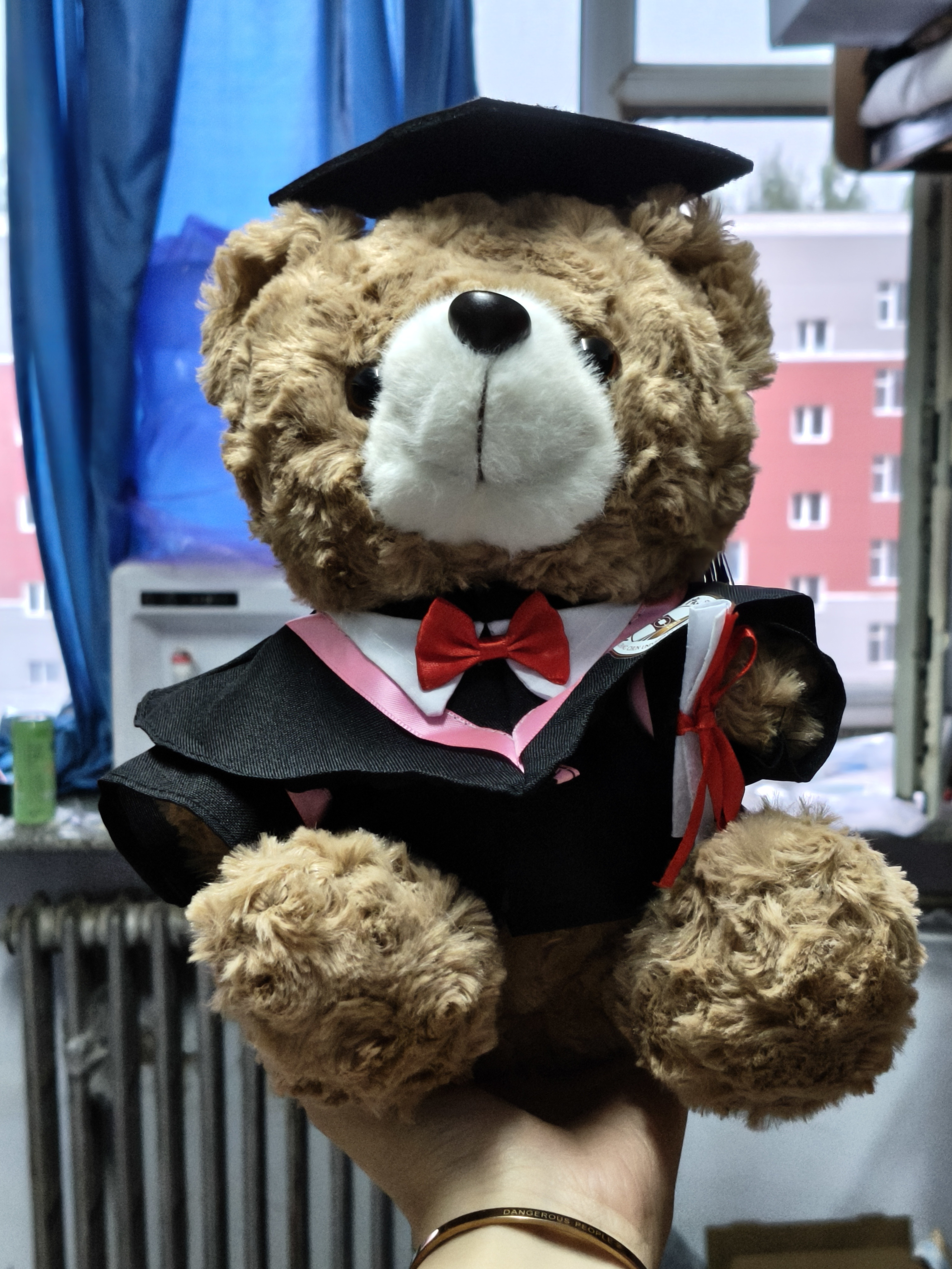 学校发的学士服小熊 好呆萌吧 