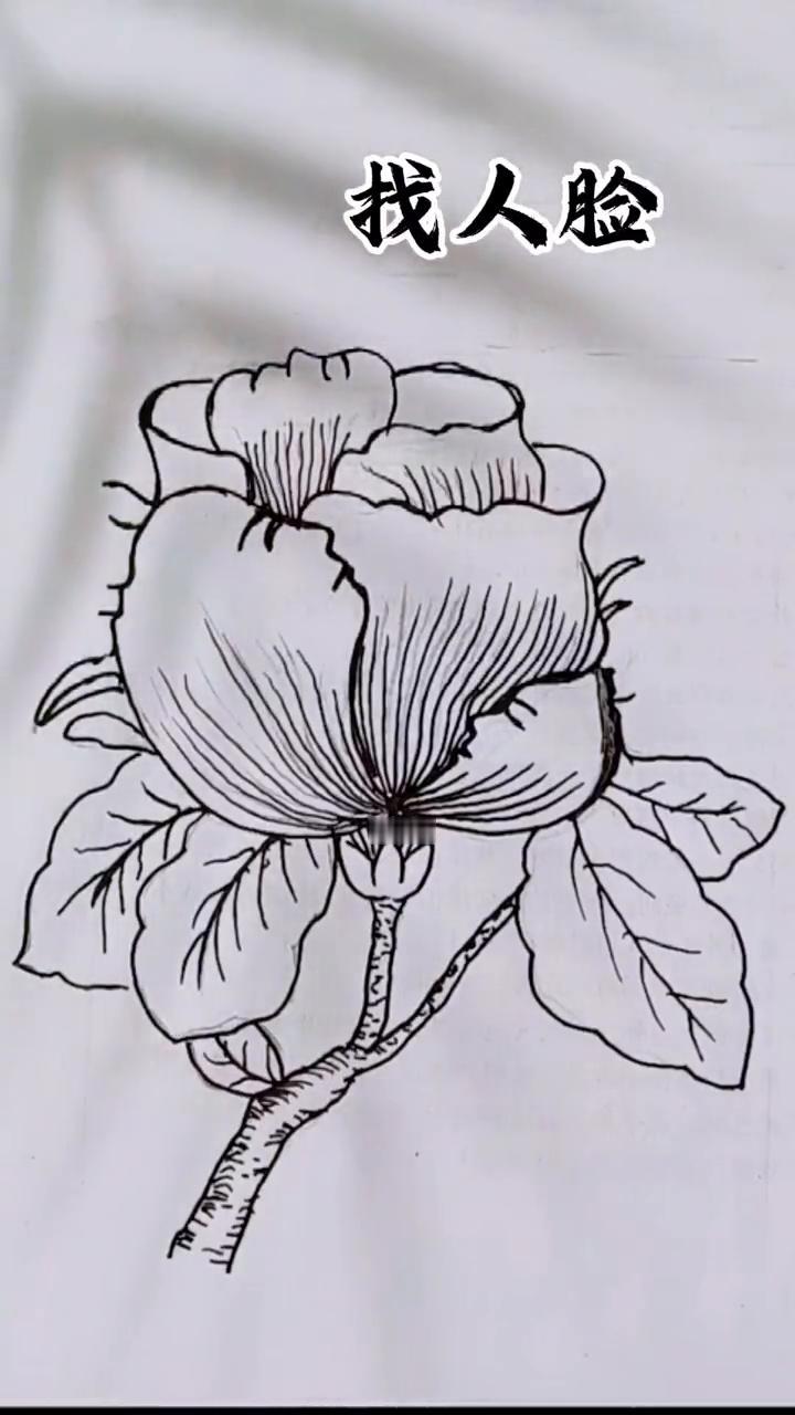 找人脸。
这幅画中隐藏着五张人脸，能找到三张就已经很厉害了，你能找到几张？