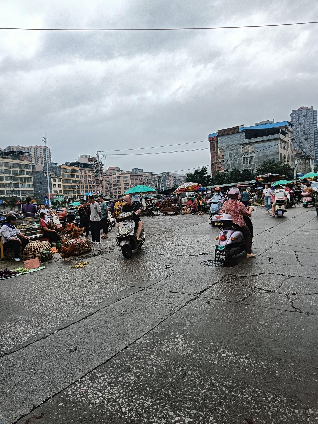 明天就是一年一度的端午节了，中午去贵港市港北区龙圣路口小市场买菜。这里的鸡鸭鹅又