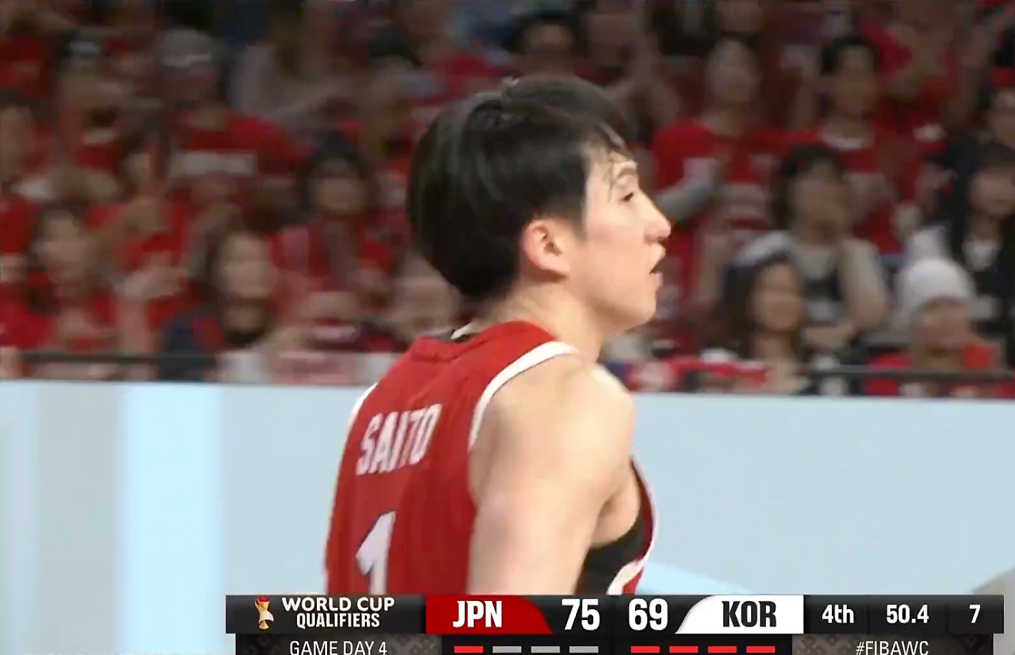 #日本男篮小后卫大心脏# 前有河村永辉，今有斋藤拓实。后者在最后1分钟命中关键三