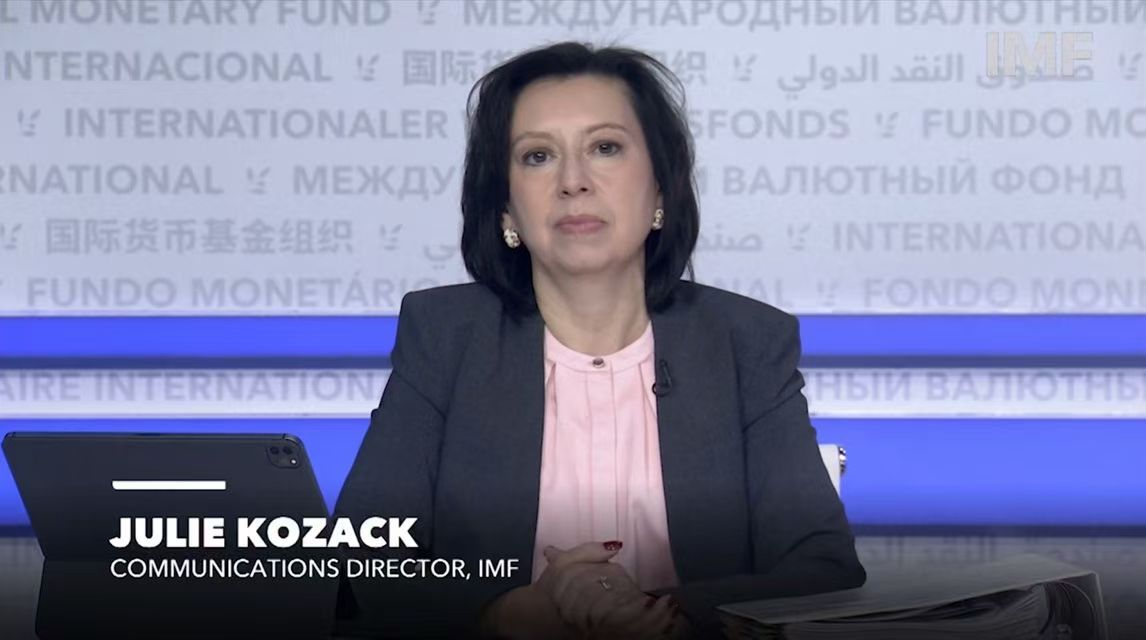 据Bloomberg报道称, 国际货币基金组织(IMF)发言人朱莉·科扎克在简报