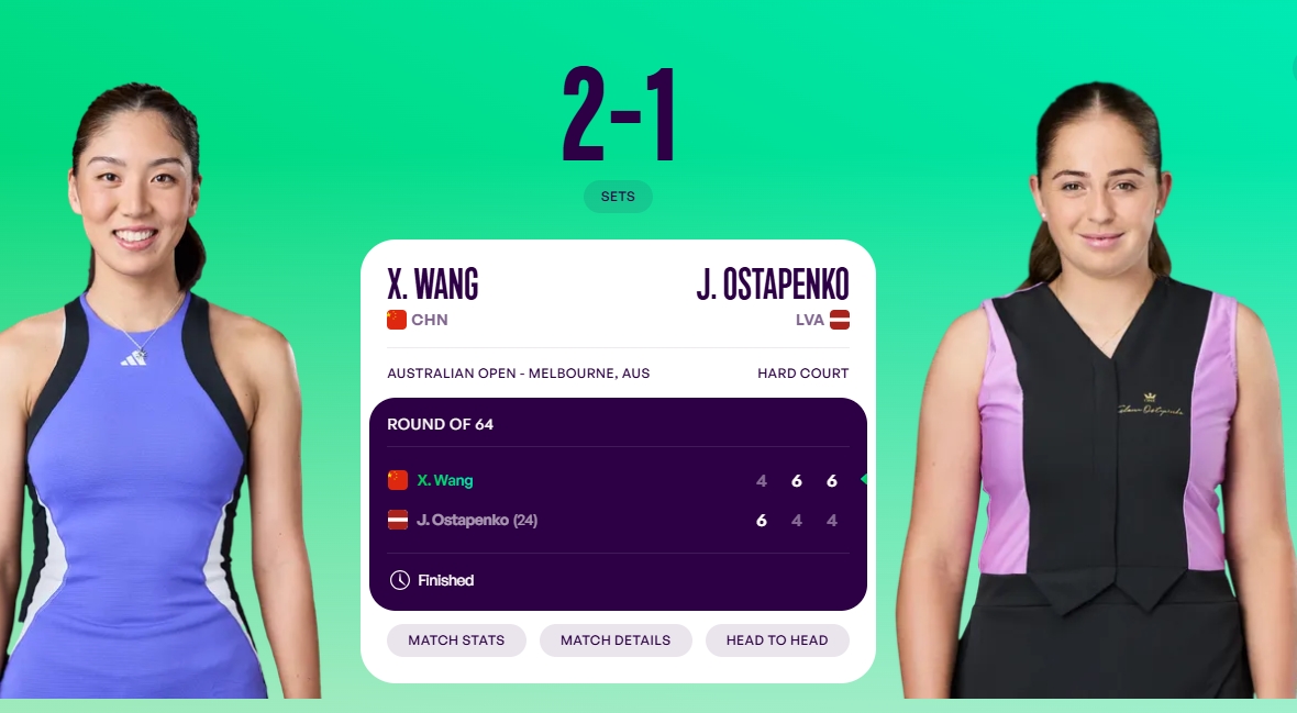 有没有被奥斯塔彭科影响到？王欣瑜：她挺好玩的，不会影响对手