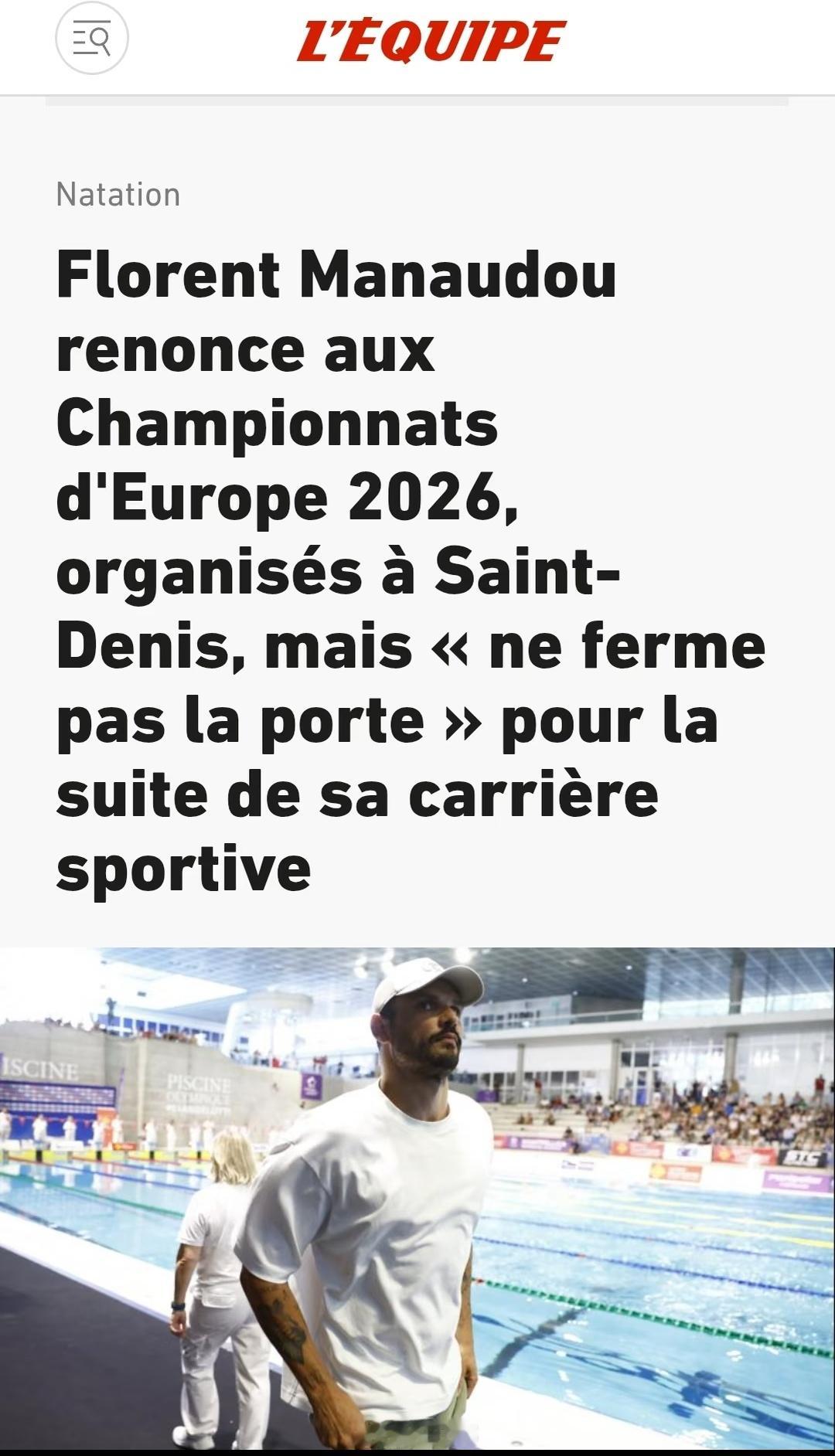 马纳多确认不参加今年本土欧锦赛。自从24年10月以后未参加比赛，但还没有正式宣布