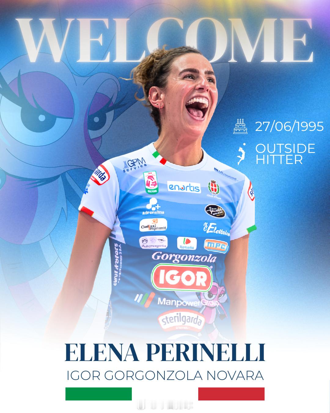 排球明星 诺瓦拉官宣本土自由人莫罗和主攻佩里内利加盟。 