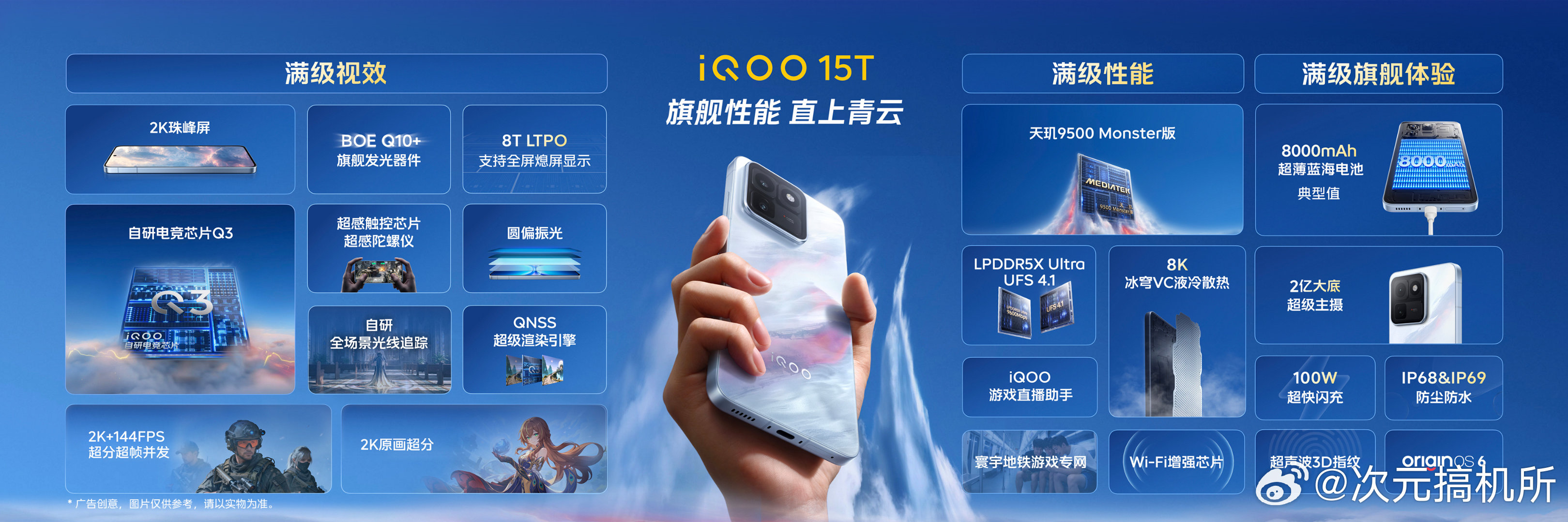 iQOO15T旗舰性能，直上青云：一句话总结：要真2K，独家Q3光追，更长续航，