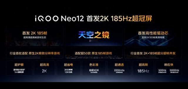 让185Hz进入2K时代，维信诺2K 185Hz超冠屏iQOO Neo12月底首发