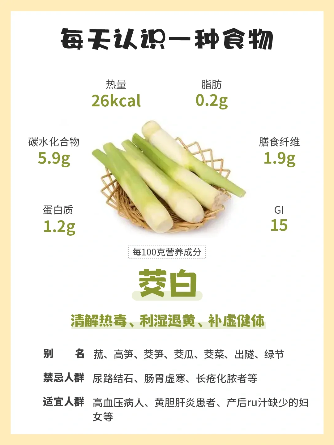 每天认识一种食物 | 茭白