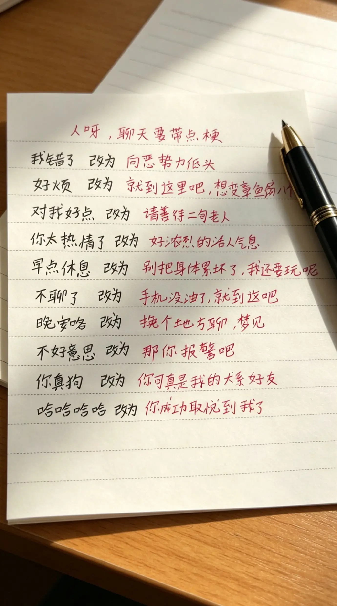 说话技巧 幽默聊天 职场 手写 每天学习一点点