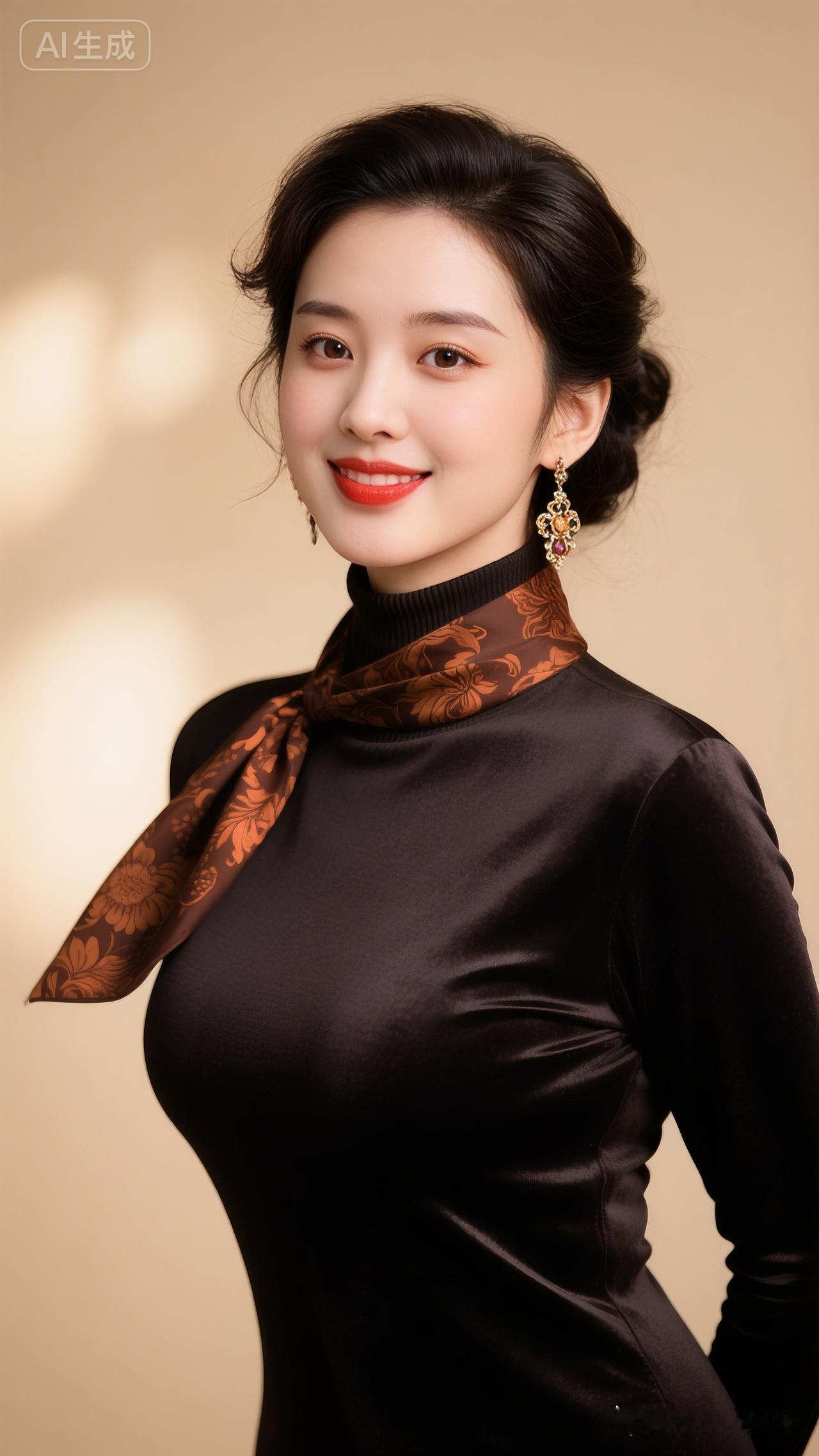 优雅气质，红唇黑裙，尽显女性魅力！