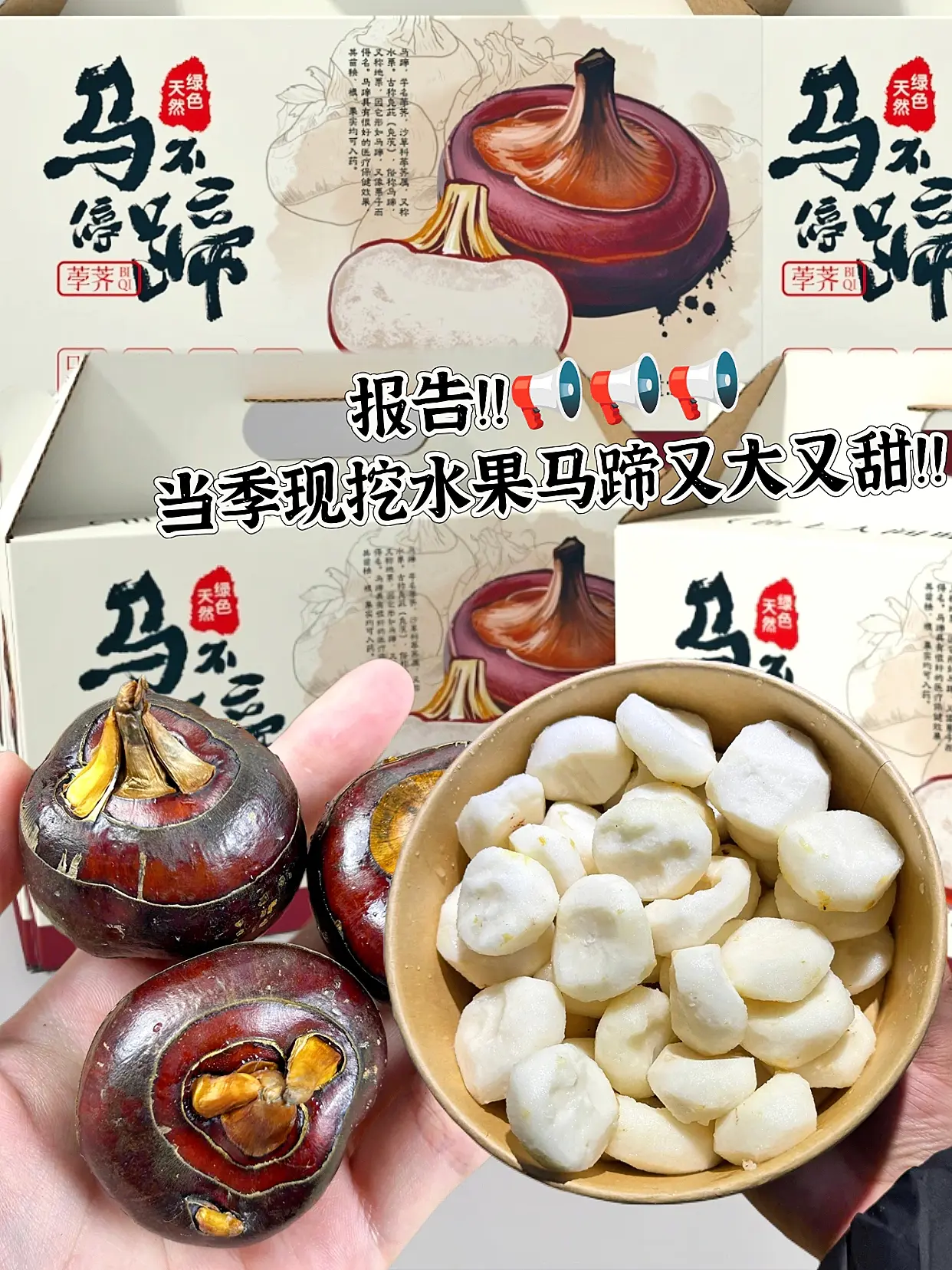 这是我们广西的荔浦马蹄，又脆又甜，吃马蹄就要这样，带着泥巴发货，保持新...