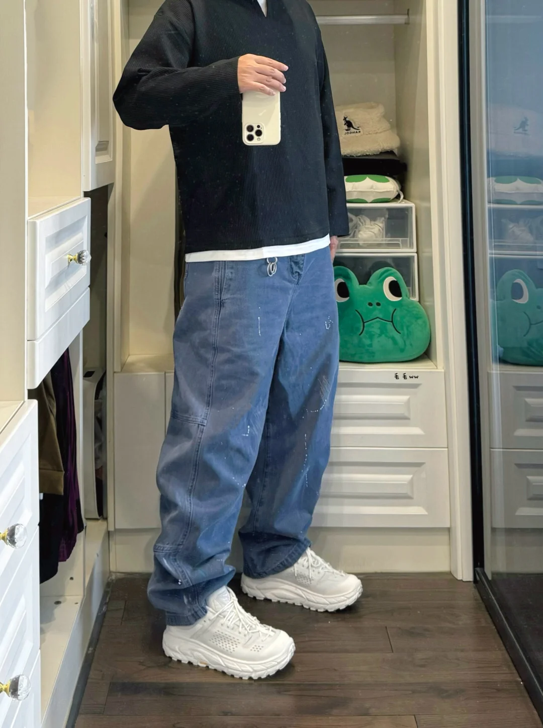 华夫格卫衣｜法工裤穿搭