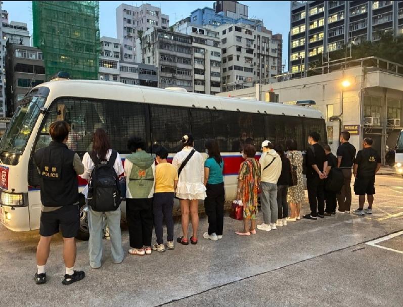 香港警方旺角特别职务队人员周五（8日）展开代号名为「蓄势」（FULLBOOM）的