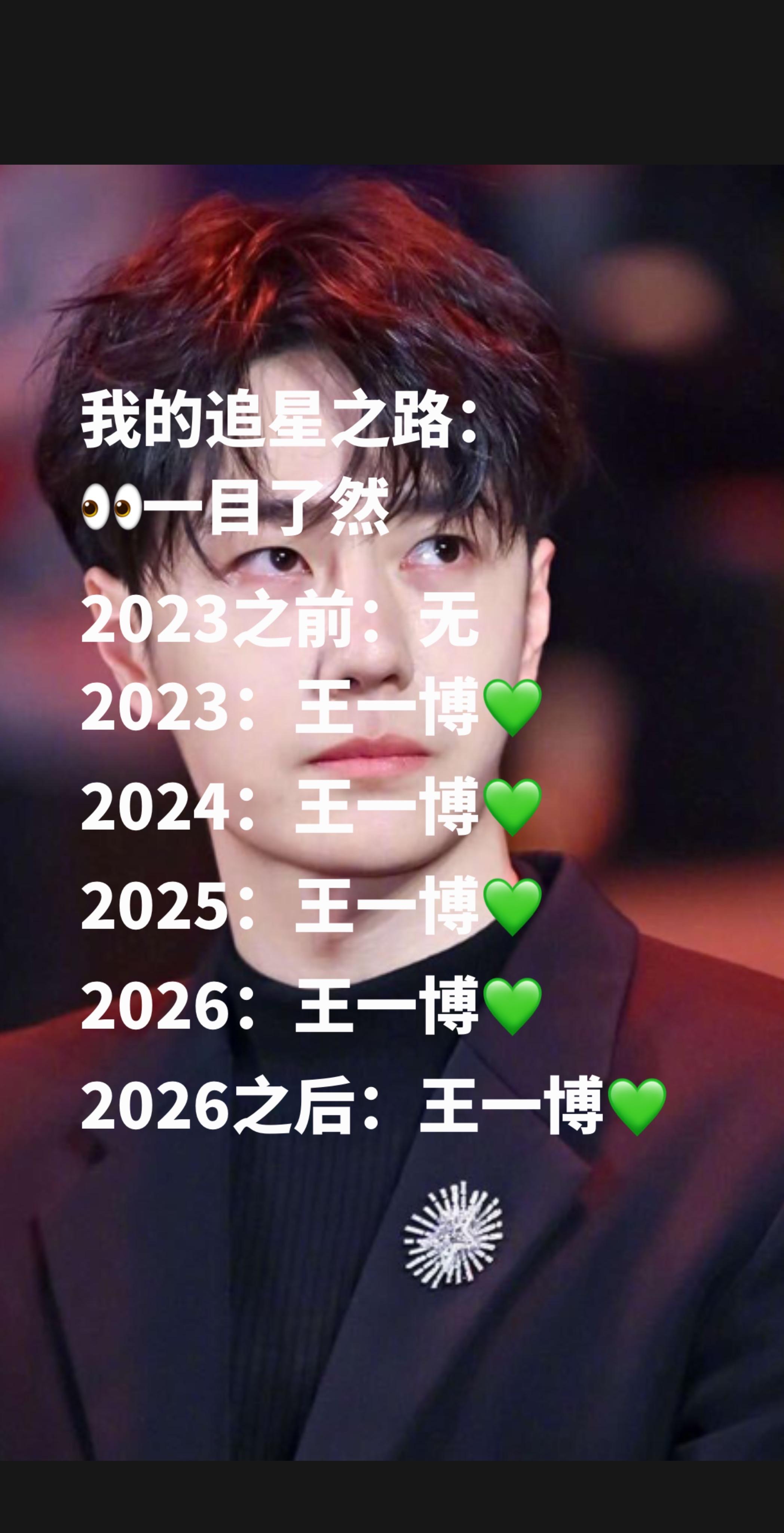 我的追星之路：👀一目了然 一路绿～💚。2023之前：无 2023...