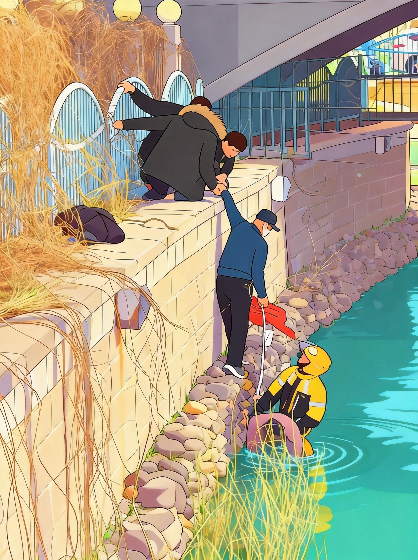 跳冰河救人的外卖员找到了普通人爆发的能量是强大的，不得不给这个小哥点赞👍！冬天