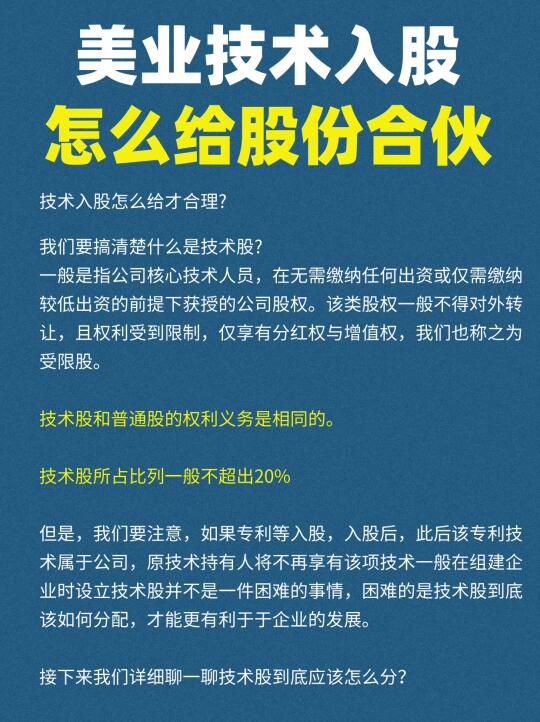 🚀技术入股攻略：怎样分配比较合理？