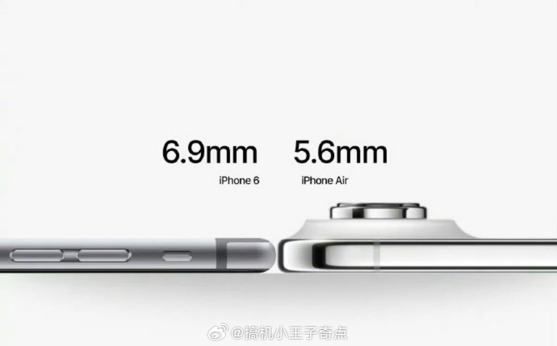 iPhone17Air和iPhone6对比要怎么说呢iPhone Air 超薄的