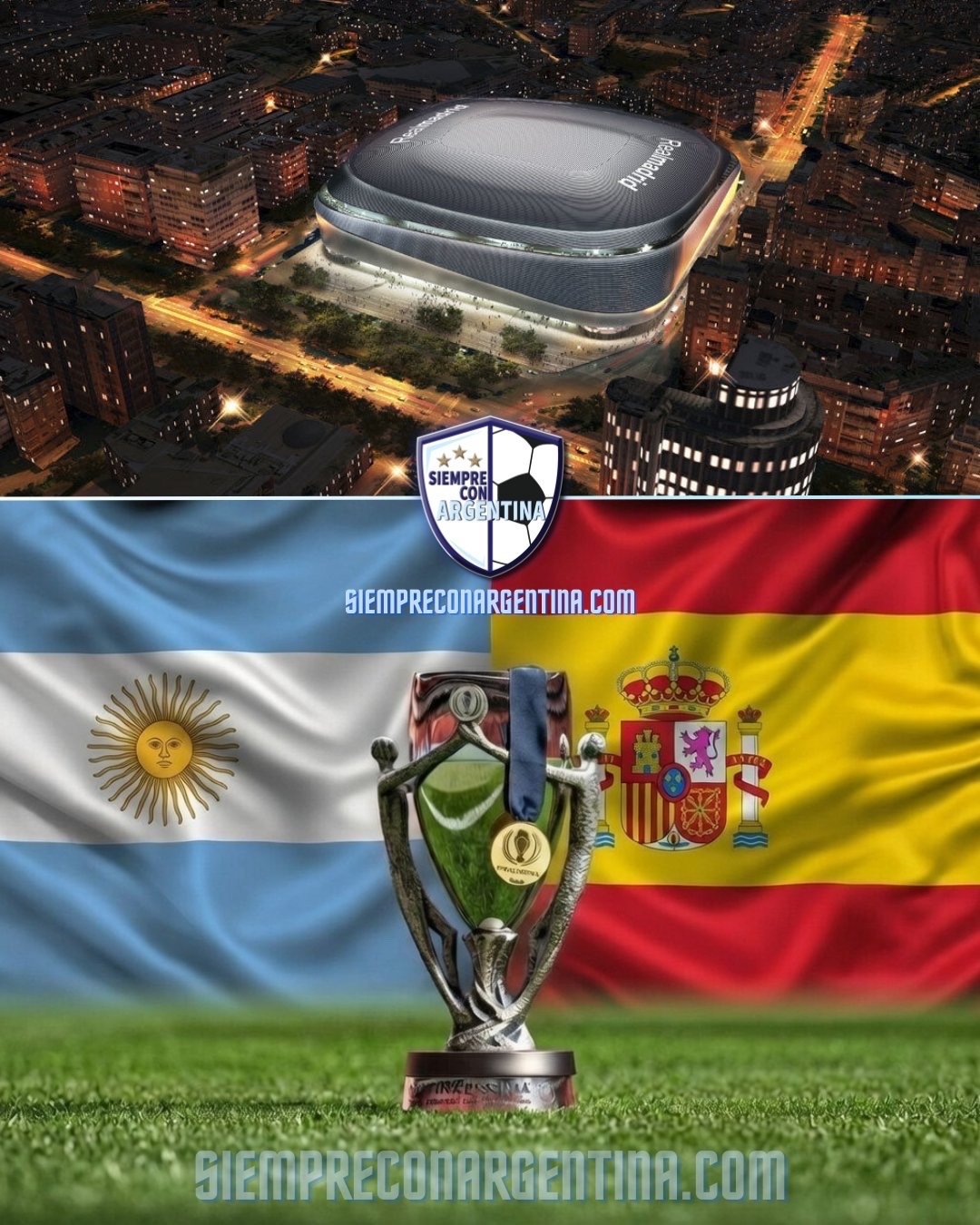 🚨COPE：欧美杯预计将在🇪🇸伯纳乌球场举行。🏆欧美杯西班牙vs阿根廷阿