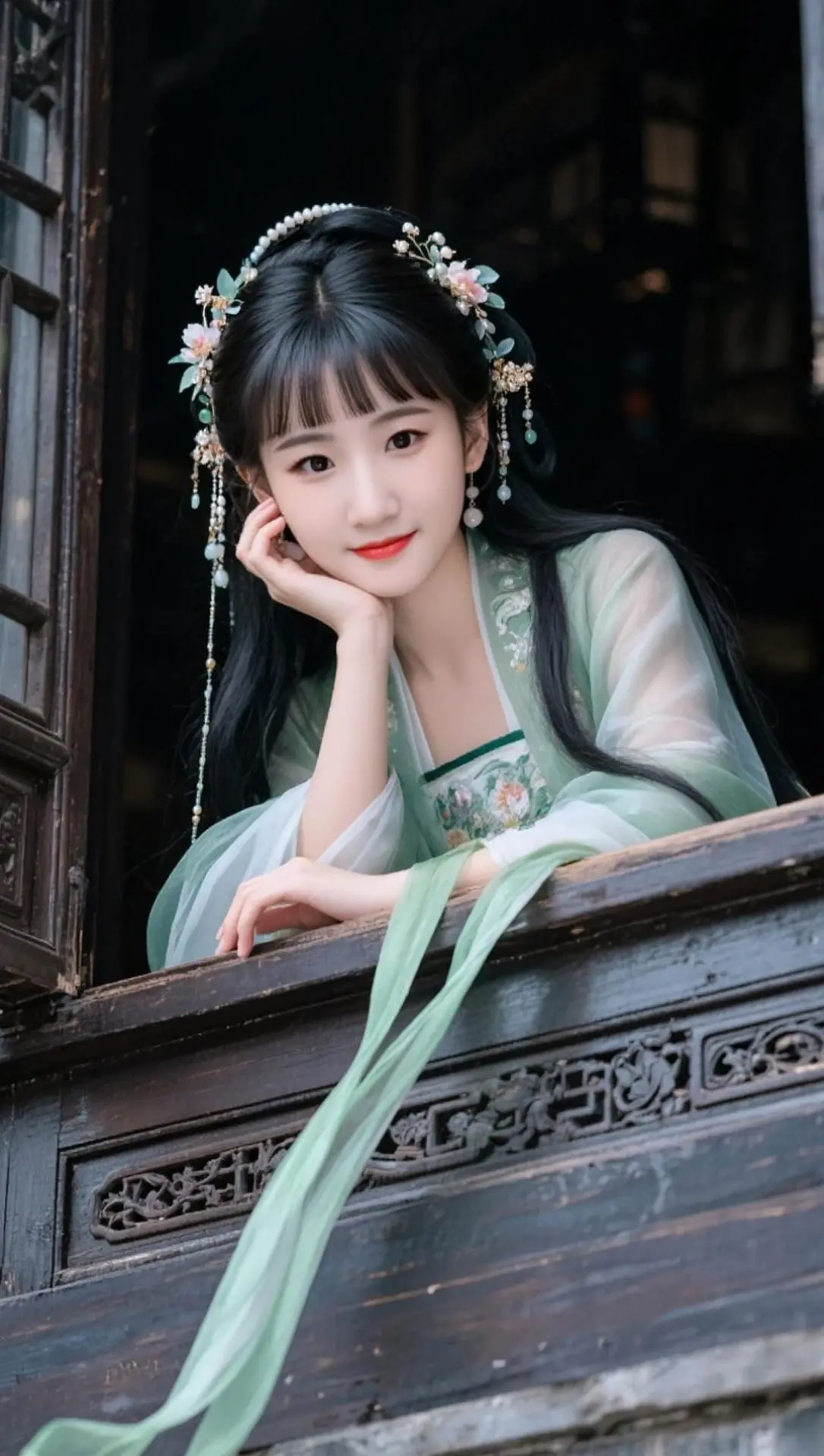 AI窗畔古风照 ai创作