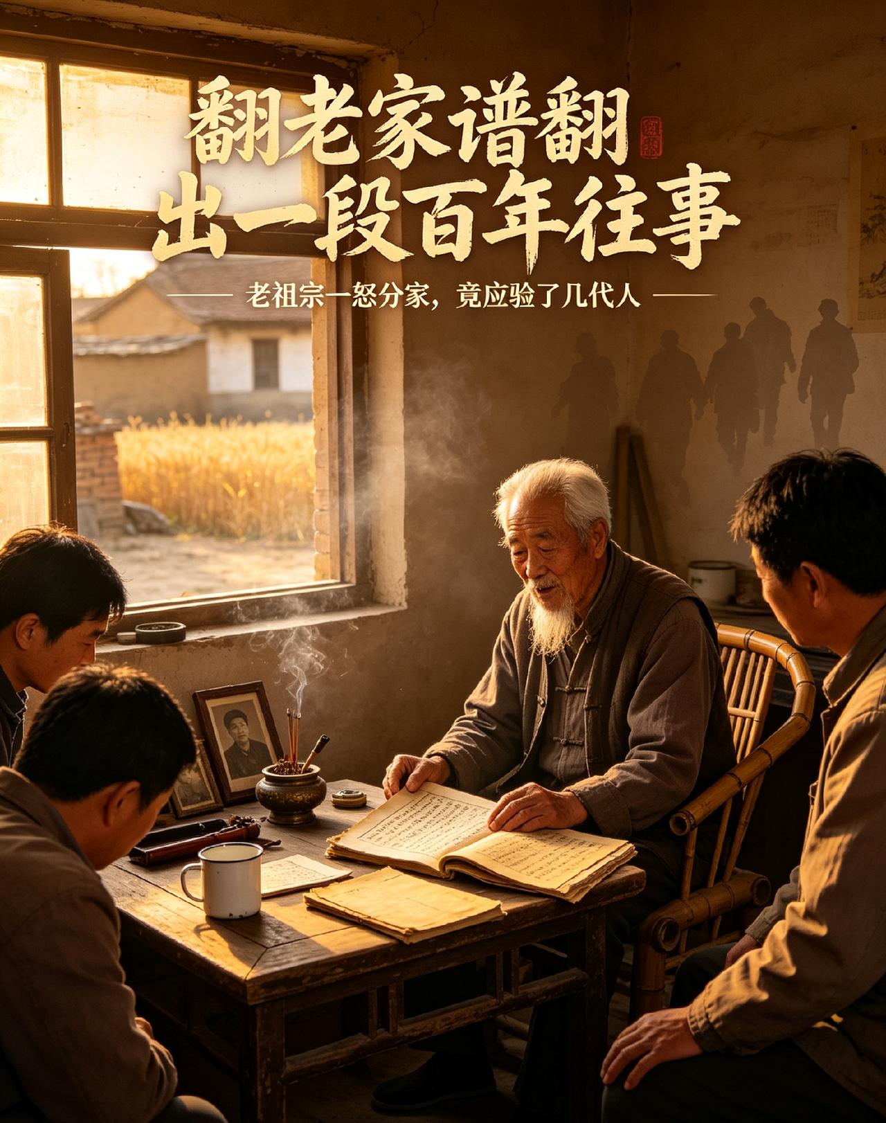 国庆假期回老家，一大家人翻旧家谱，老爷子指着上面的名字，讲了段祖上的旧事，听完心
