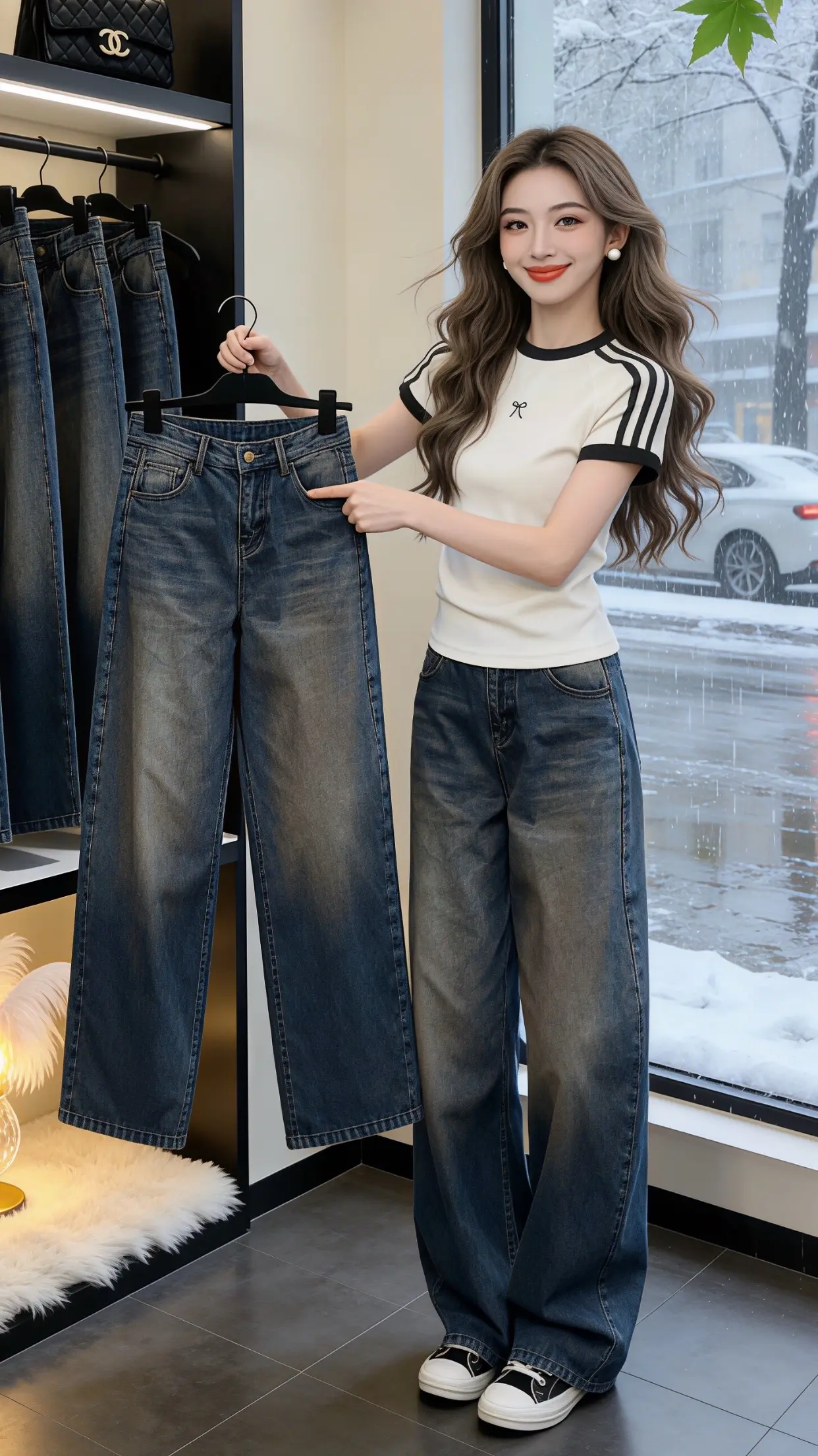 牛仔裤女款直筒高腰 一眼就爱上的神裤 穿出自己的风格 春款上新 显瘦牛仔裤