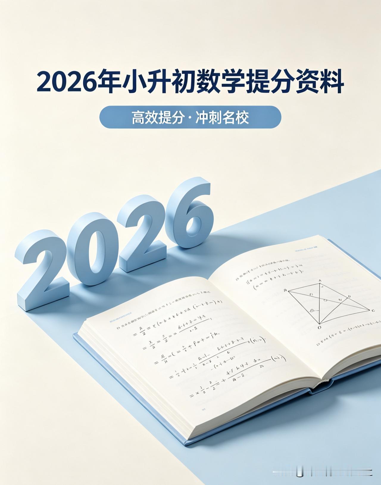 2026 小升初数学提分核心资料
 
一、试卷结构与分值占比（2026最新）
 