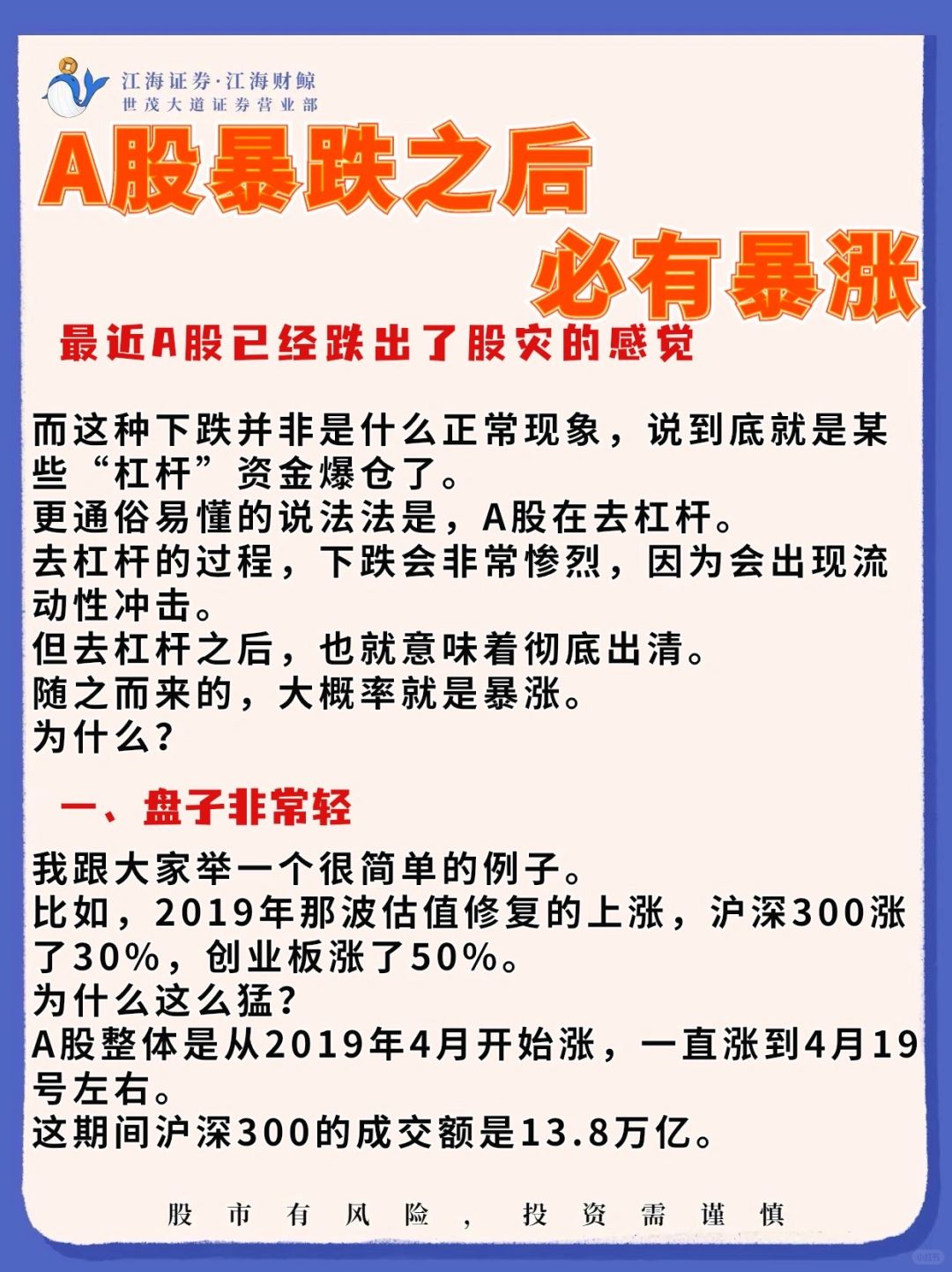 🔥A股跌后暴涨⁉️