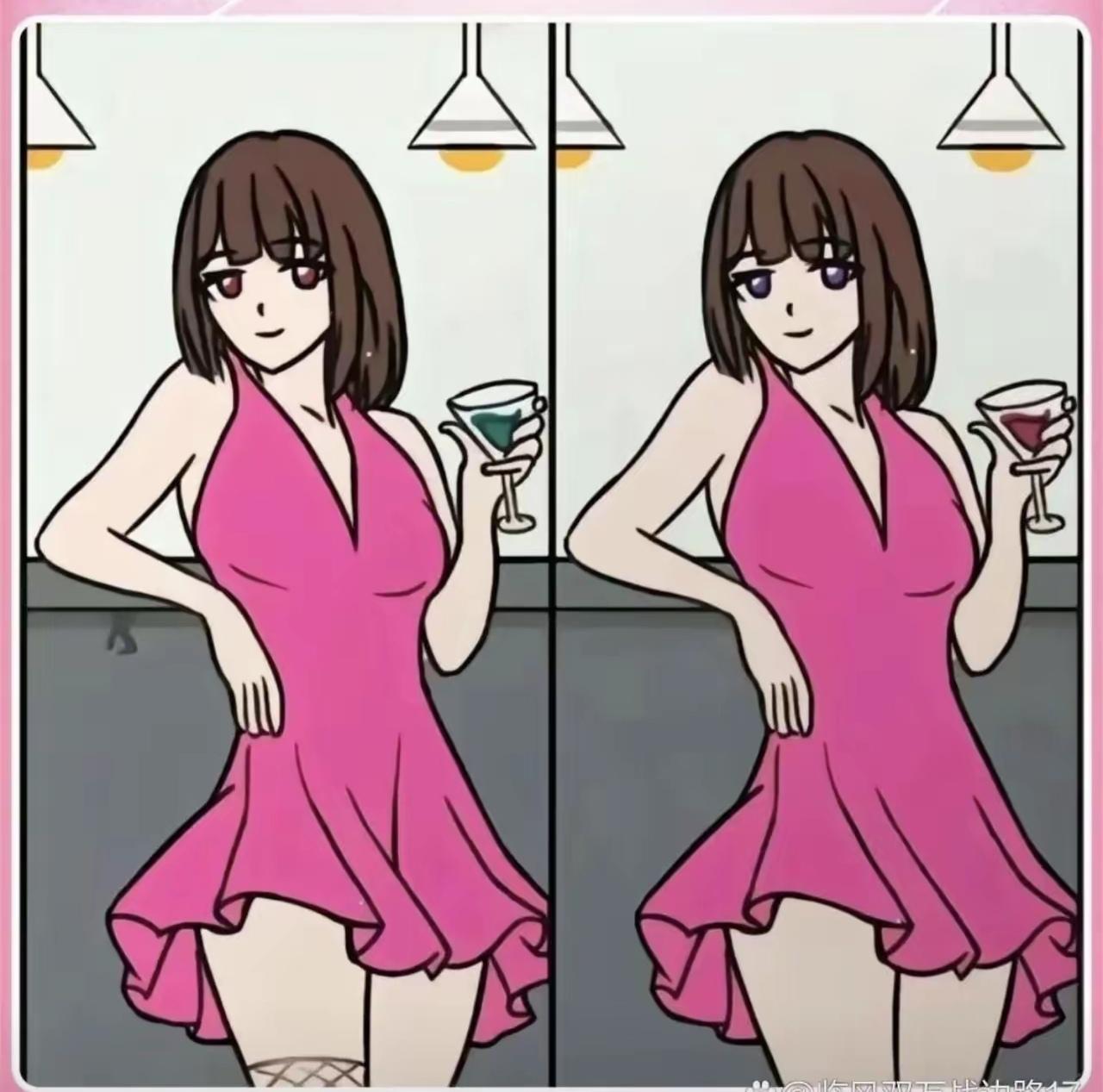 史上最难找不同来了，
考考你的眼力，图片上有6处不同的地方，看谁又准又快找出来，