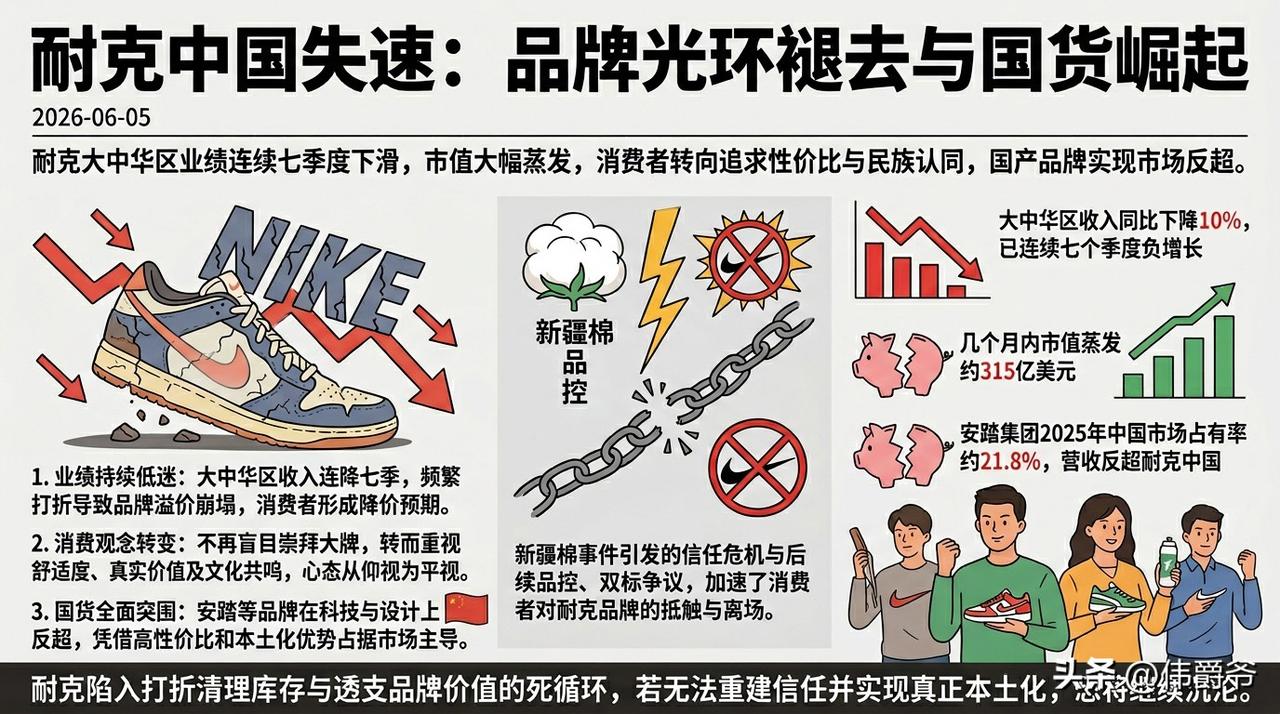 中国消费者抛弃耐克比想象中更快！
耐克在中国的业绩正经历“雪崩式”萎缩：大中华区