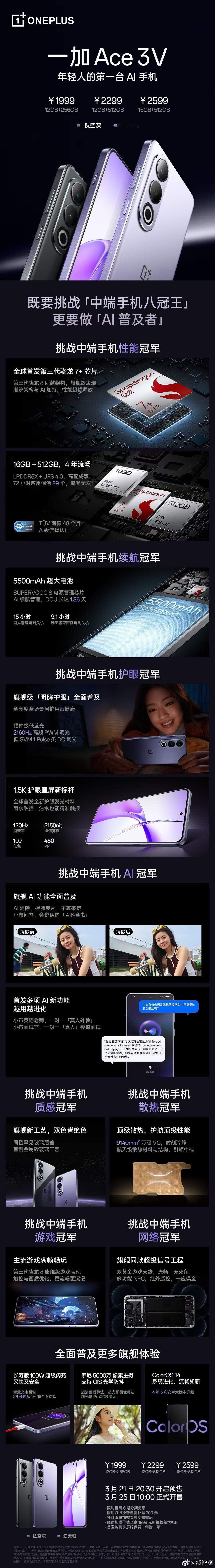 一加Ace 3V ，1 9 9 9了就？ ​​​