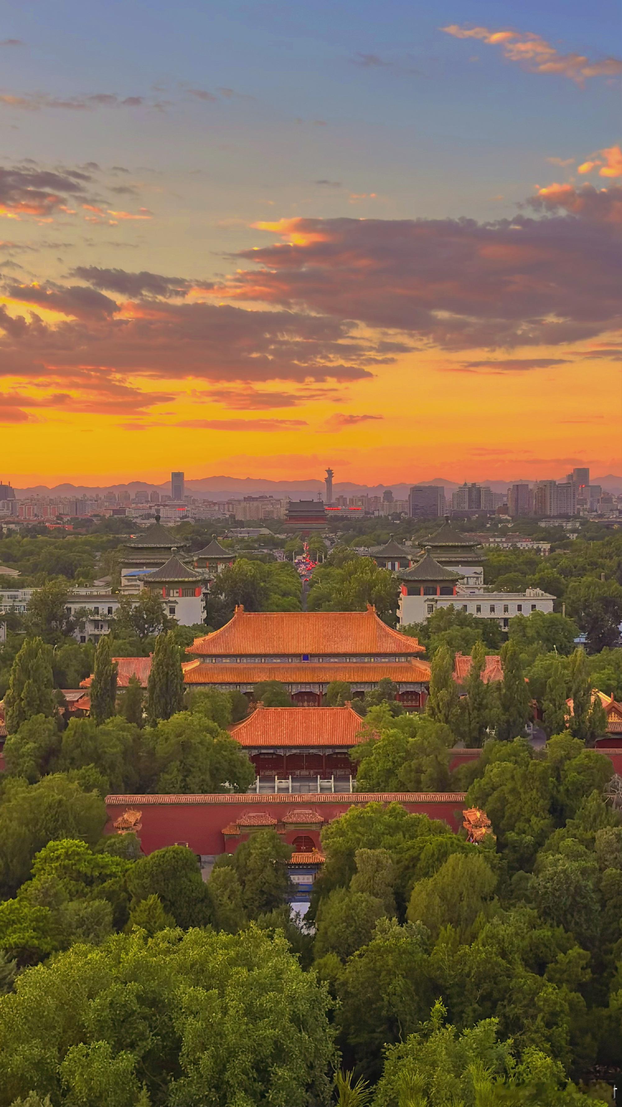 北京景山绝美夕阳摄影 ​​​