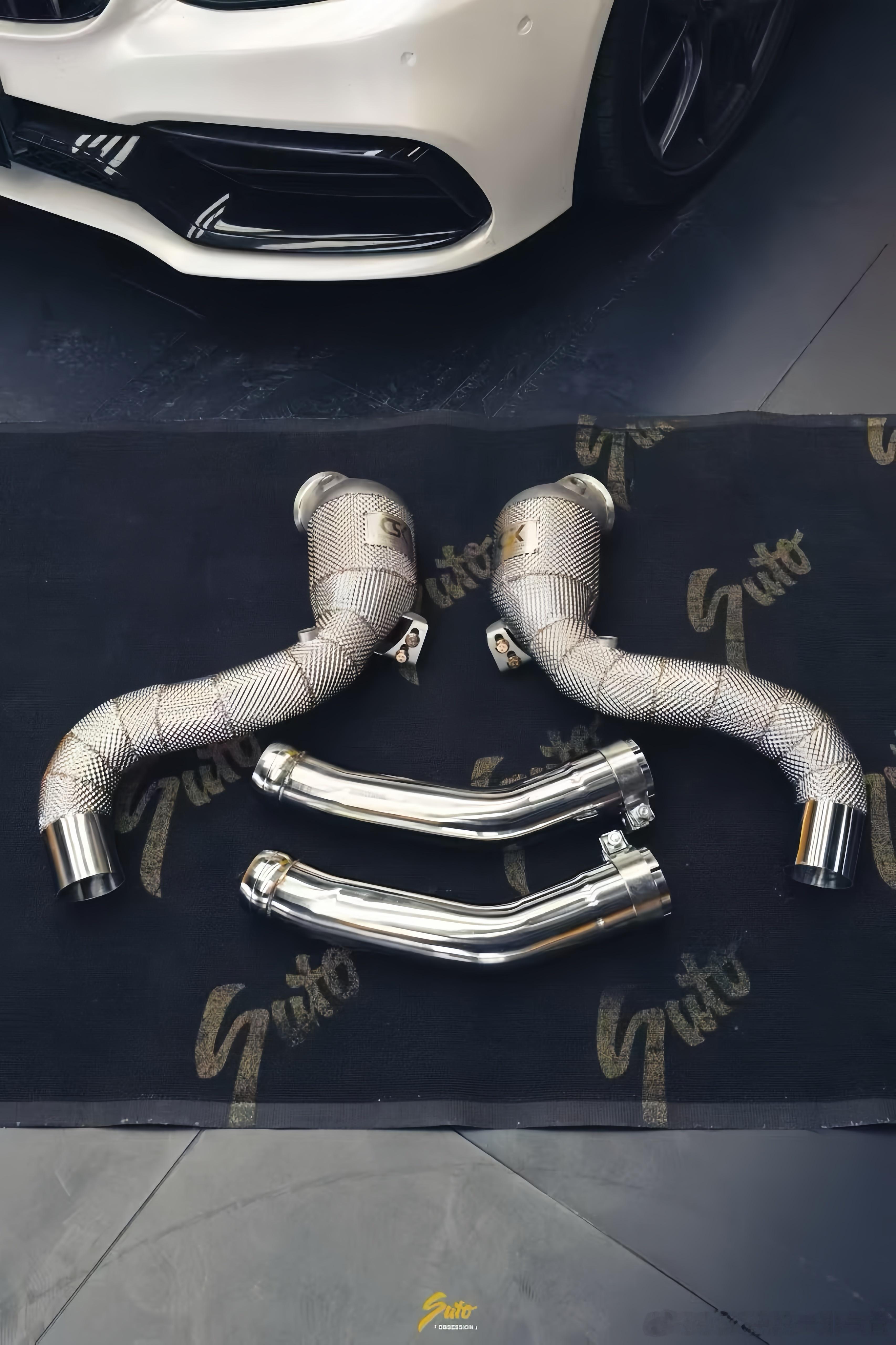 W205奔驰C63 V8 升级CSK隔热头段200目，最新铸件大口径，耐高温，满
