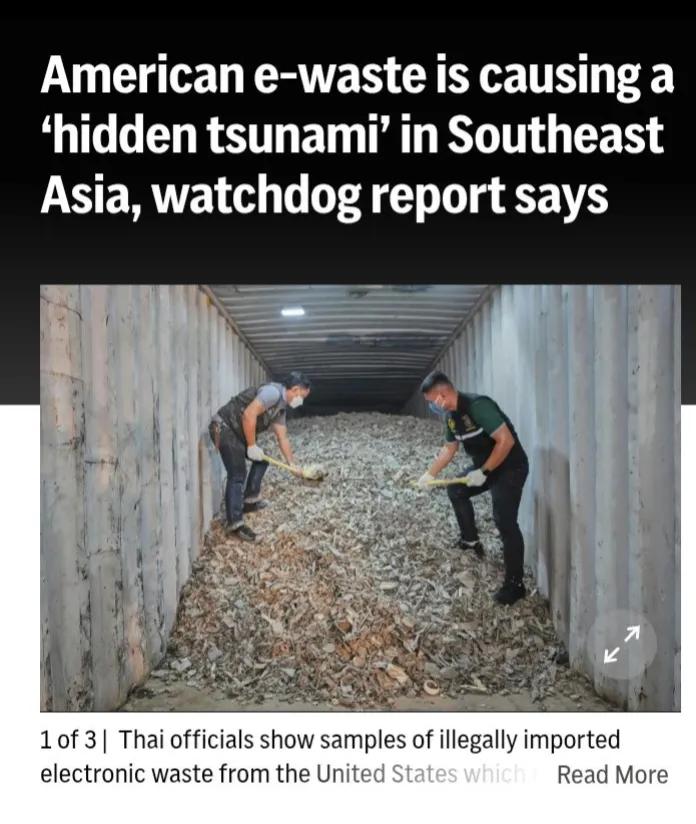 东南亚国家成为西方国家的天然“垃圾场”。
       据美媒报道称，根据环境监