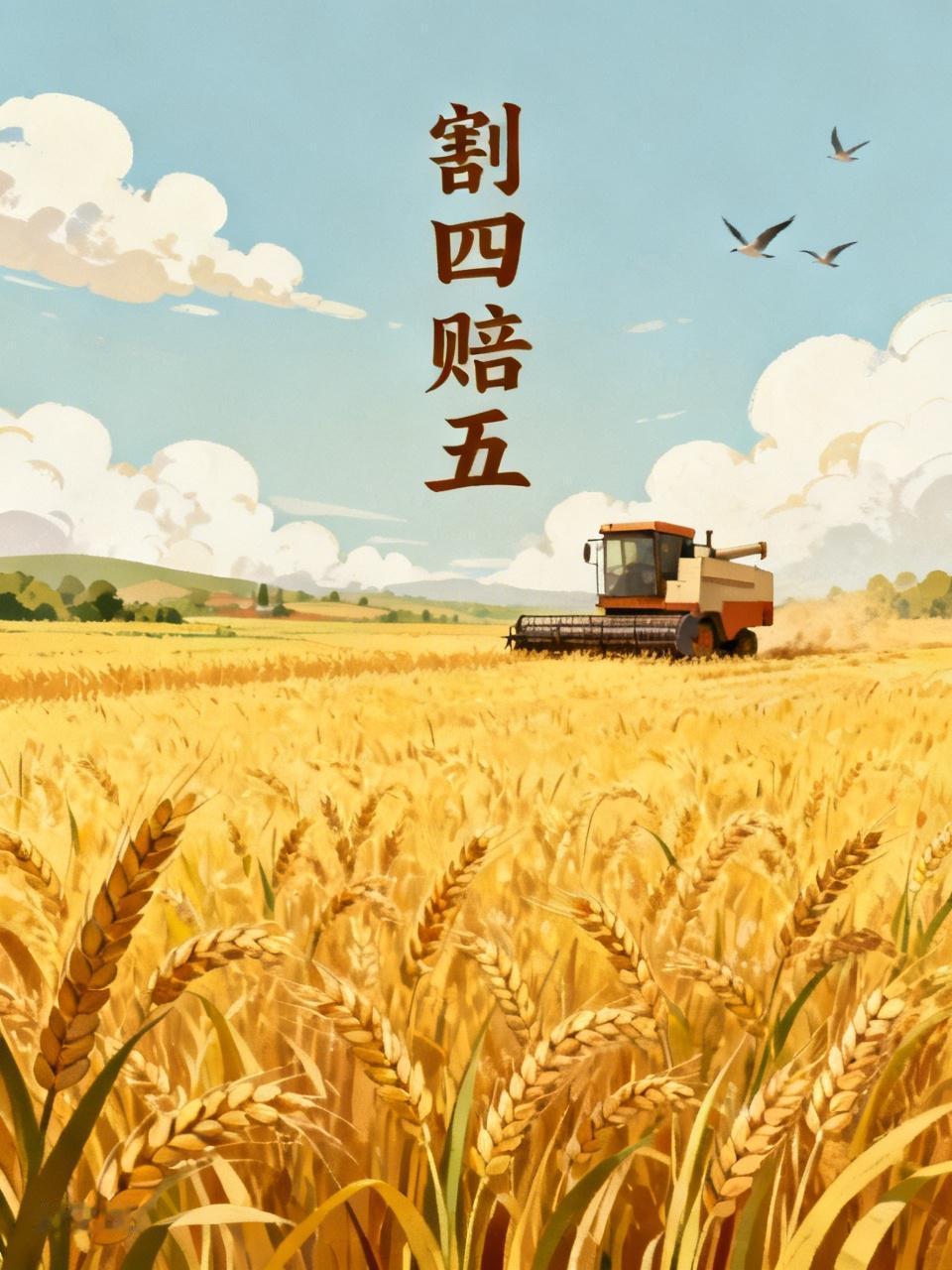 “割四赔五”这句话什么意思？
我也刚刷到，原来是河南小夫妻去支援湖北抢收小麦，结