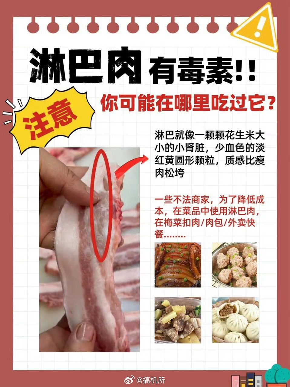 原来淋巴肉这么好区分买肉的时候看有没有颗粒状的肉块，就能分辨出是不是淋巴肉了