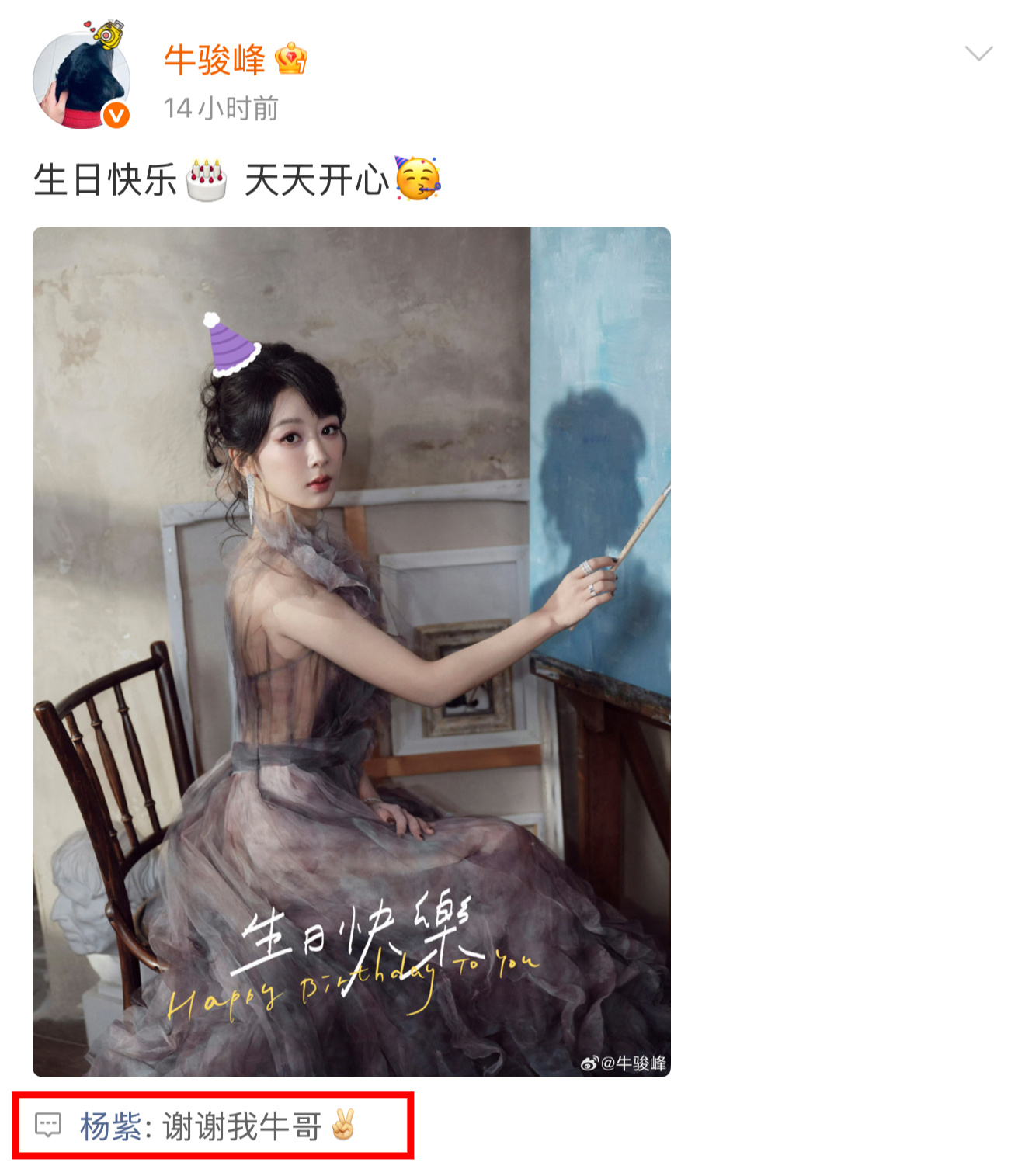 我们小紫紫就这样在互联网上乱窜回复着收到的祝福和爱意[流鼻血]生日快乐哦最可爱的